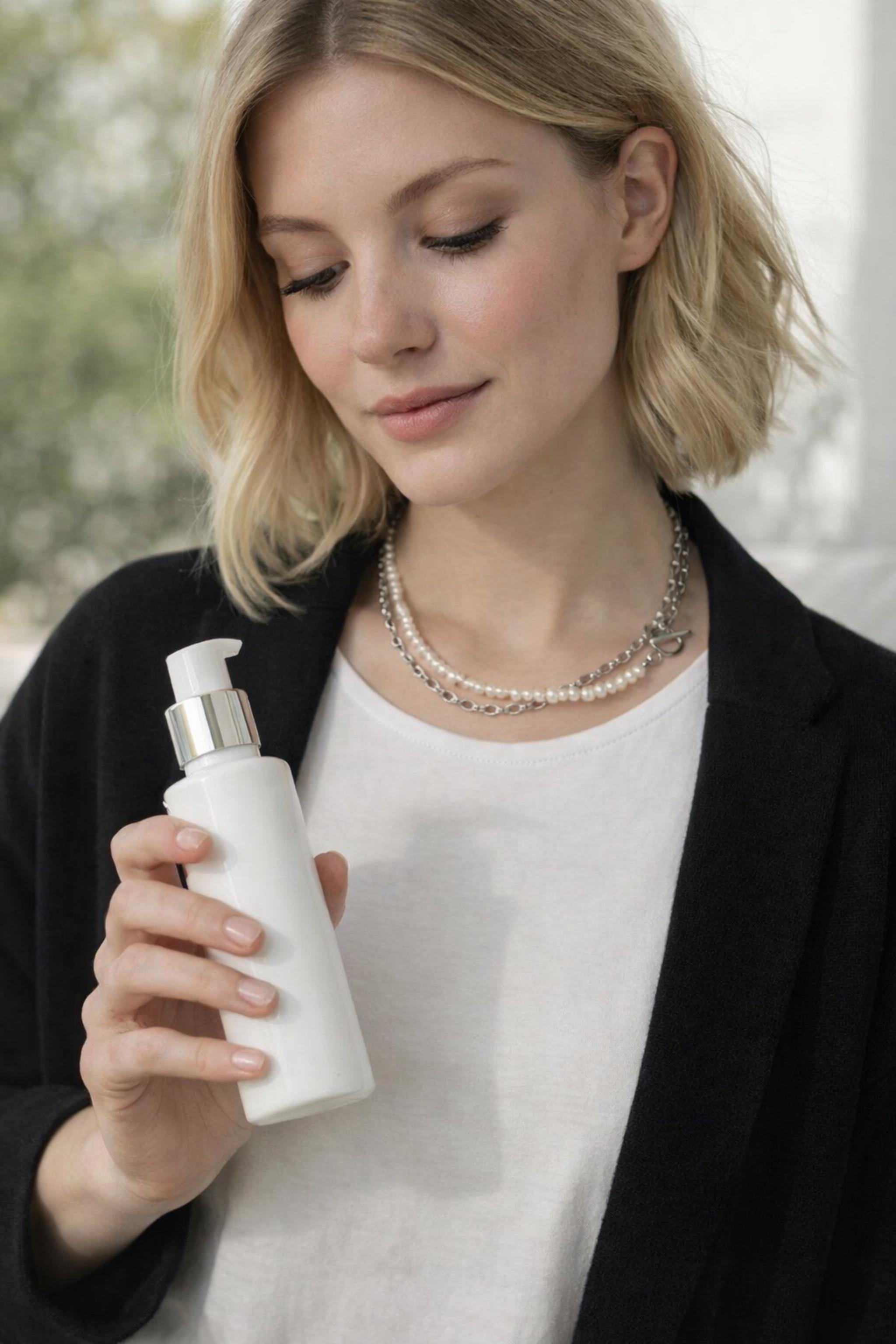 80cm 3mm淡水パール × Sunburst Link Chain ロングネックレス｜マルチスタイル｜2color | 15枚目