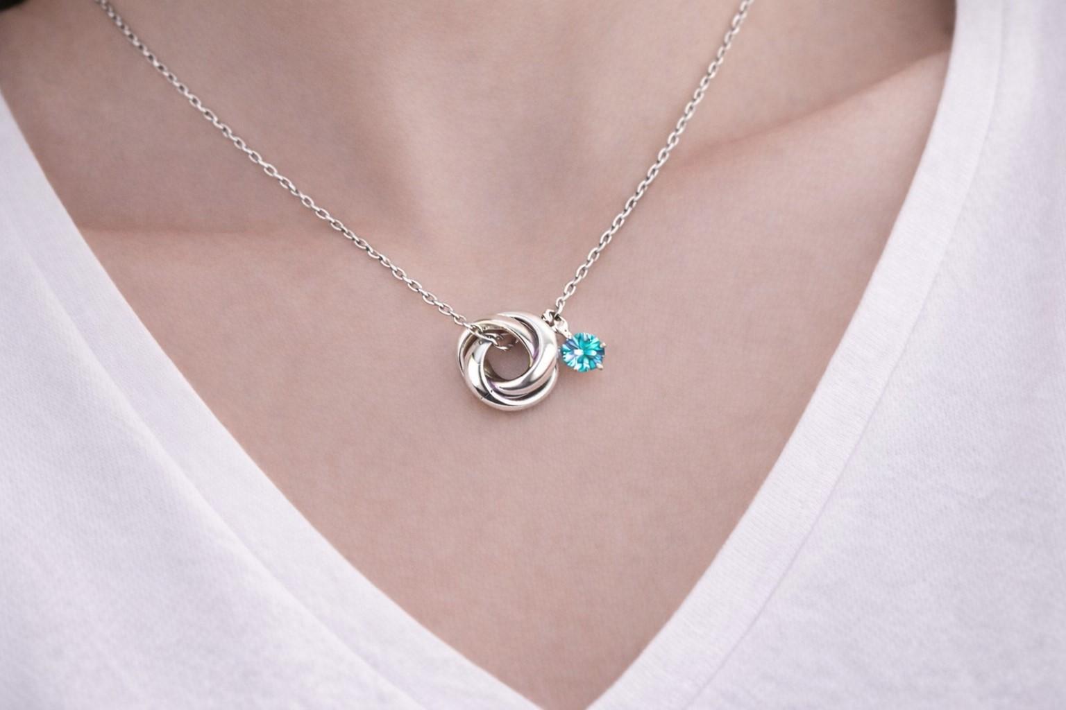 Paraiba Trinity Necklace    ― Neon Blue Collection ― SUS316L | 2枚目