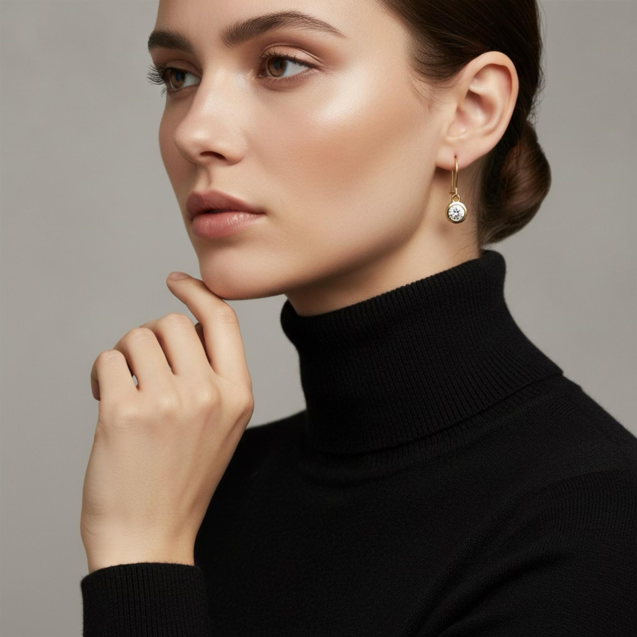 モアサナイト｜人工パライバトルマリン フックピアス／イヤリング  4mm　選択可　14Kgf他 | 11枚目