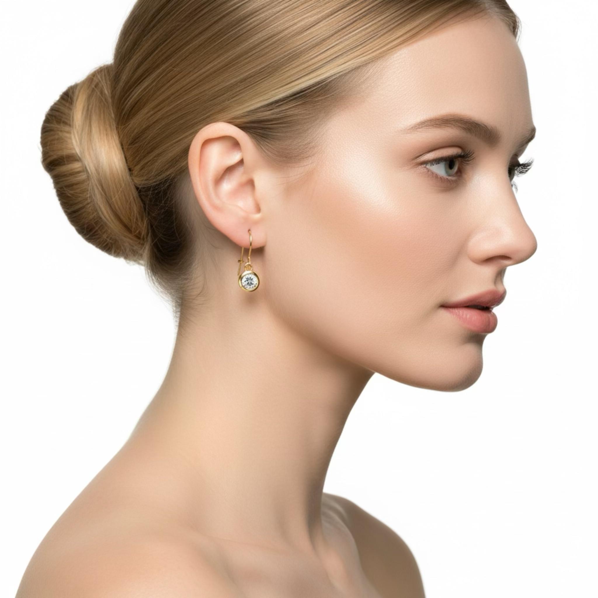 モアサナイト｜人工パライバトルマリン フックピアス／イヤリング  4mm　選択可　14Kgf他 | 7枚目