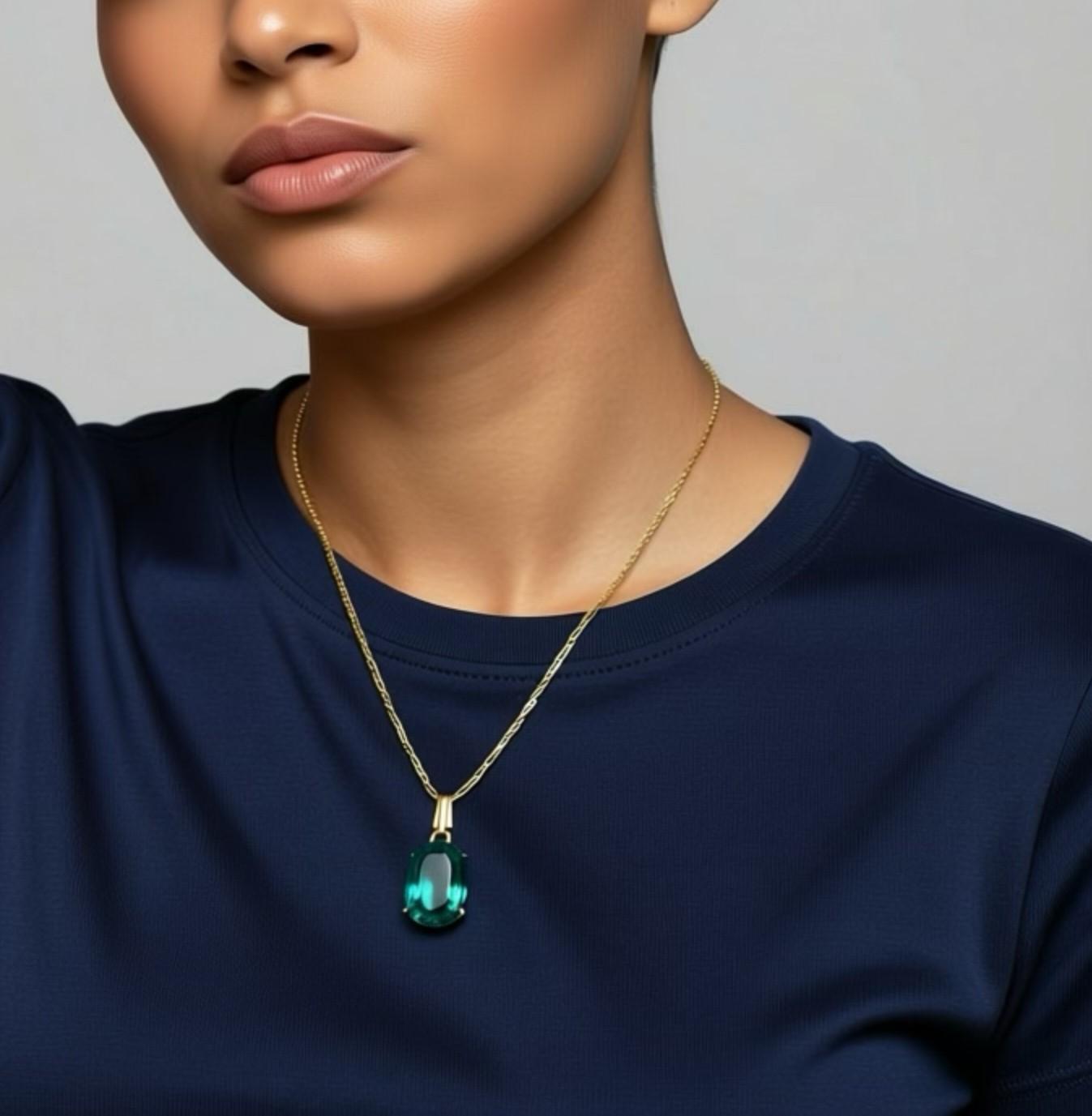 Forever Glow ネオンブルー 高品質パライバカラー ネックレス 大粒14×10mm チェーン選べる　2色 | 17枚目