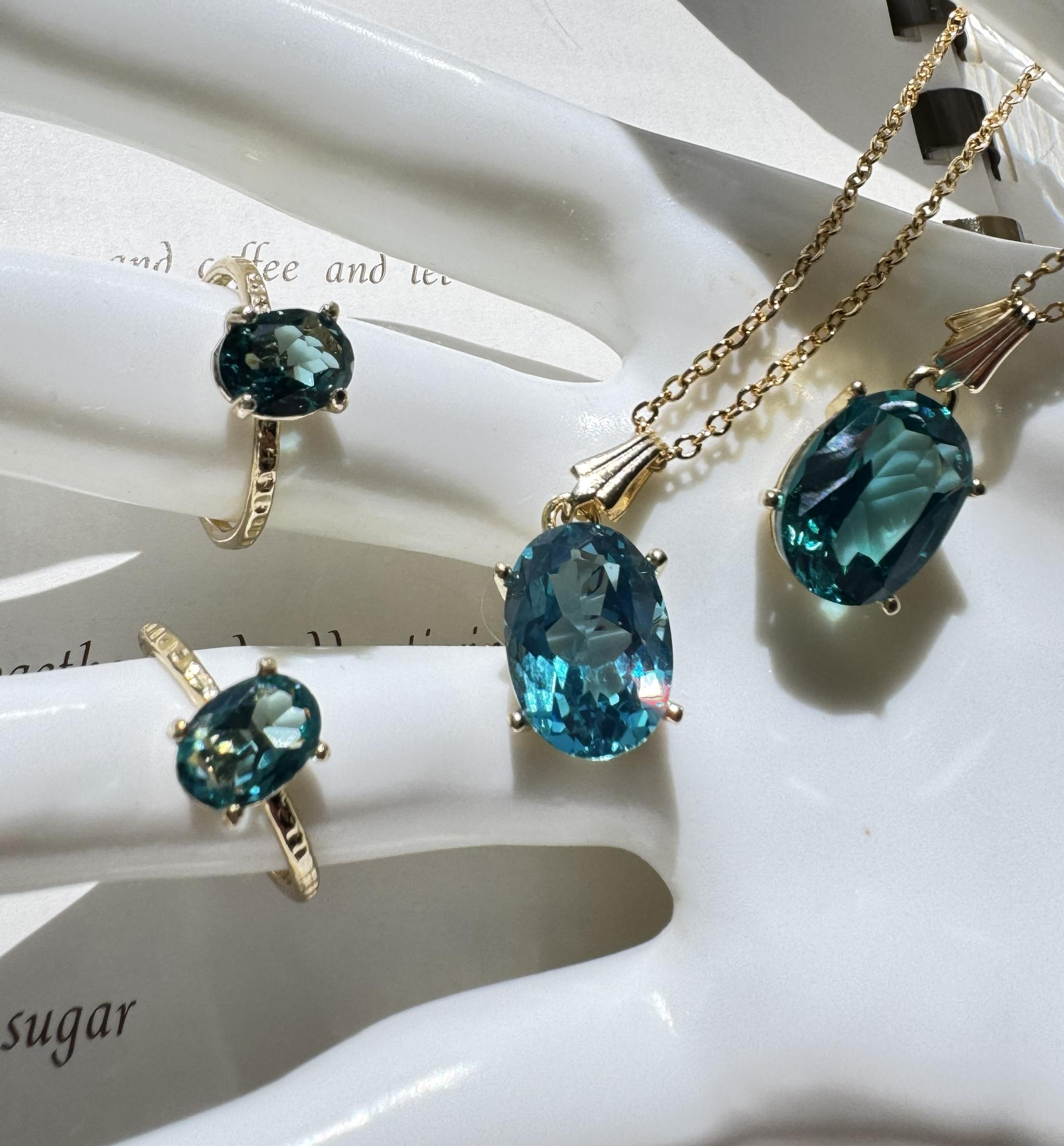 Forever Glow ネオンブルー 高品質パライバカラー ネックレス 大粒14×10mm チェーン選べる　2色 | 19枚目