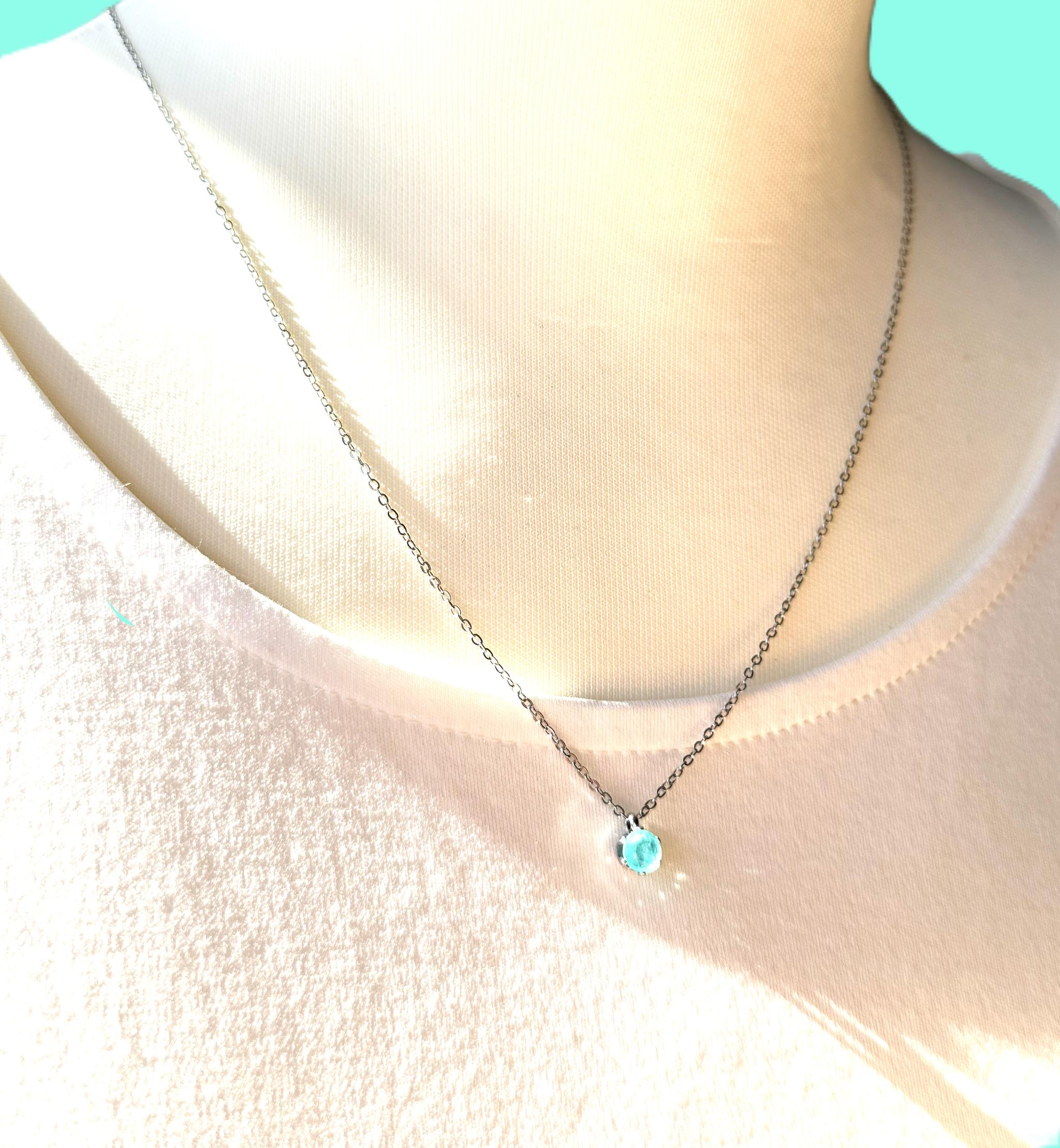 ネオンブルーの輝き 一粒ジュエリーセット 5mm｜ダブレットクリスタル｜316L｜Lumière Gem｜送料込み | 18枚目