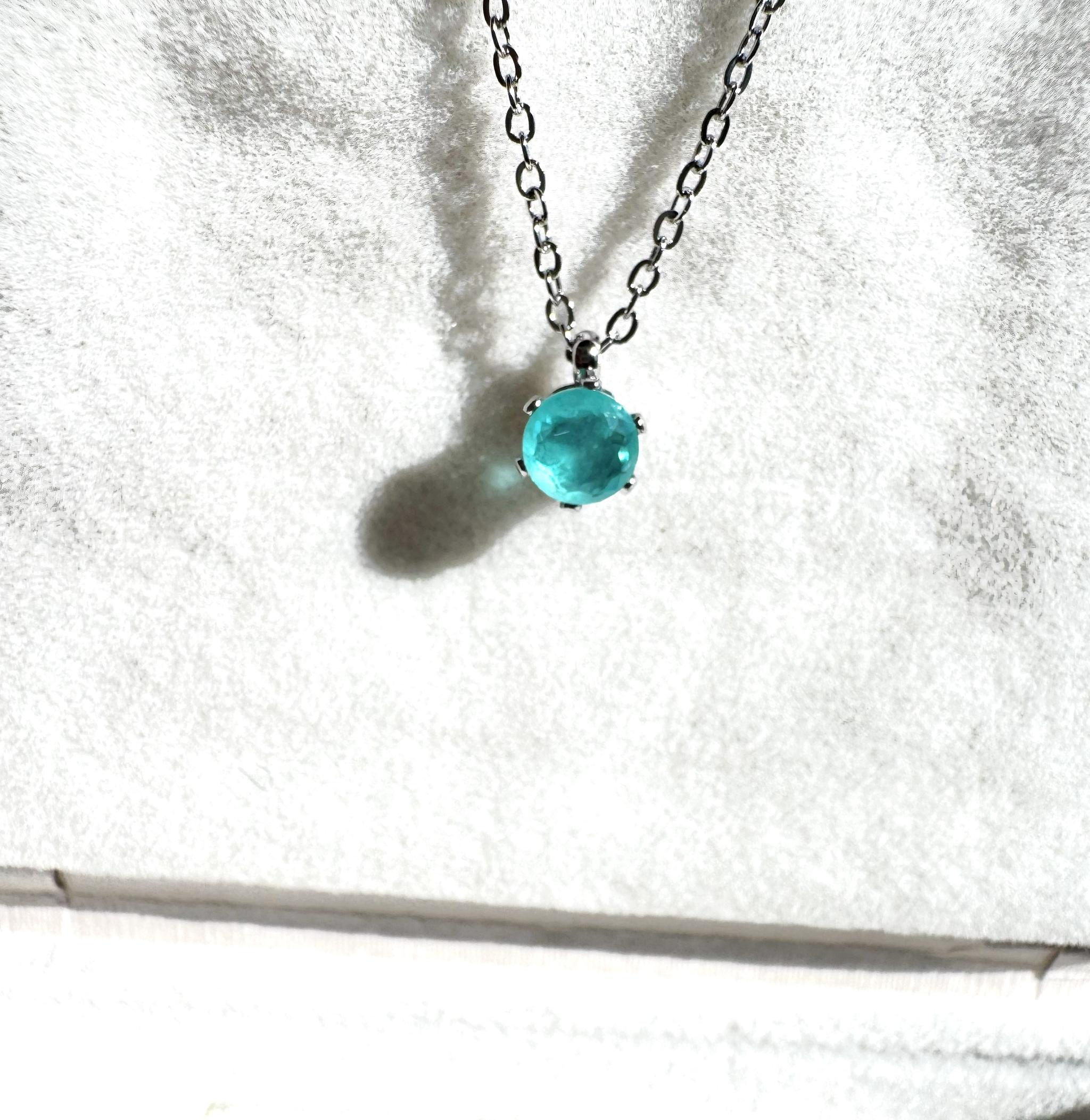 ネオンブルーの輝き 一粒ジュエリーセット 5mm｜ダブレットクリスタル｜316L｜Lumière Gem｜送料込み | 7枚目