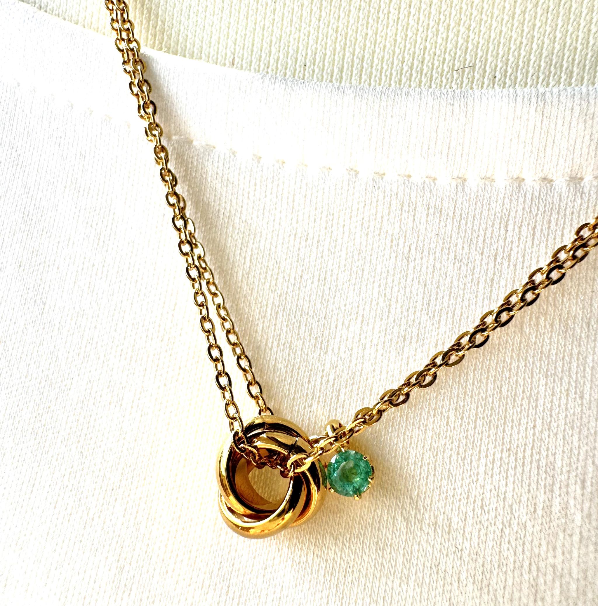 One Gem trinity｜Natural Emerald｜5月の守護石ネックレス｜選べる長さ｜SUS316L | 8枚目