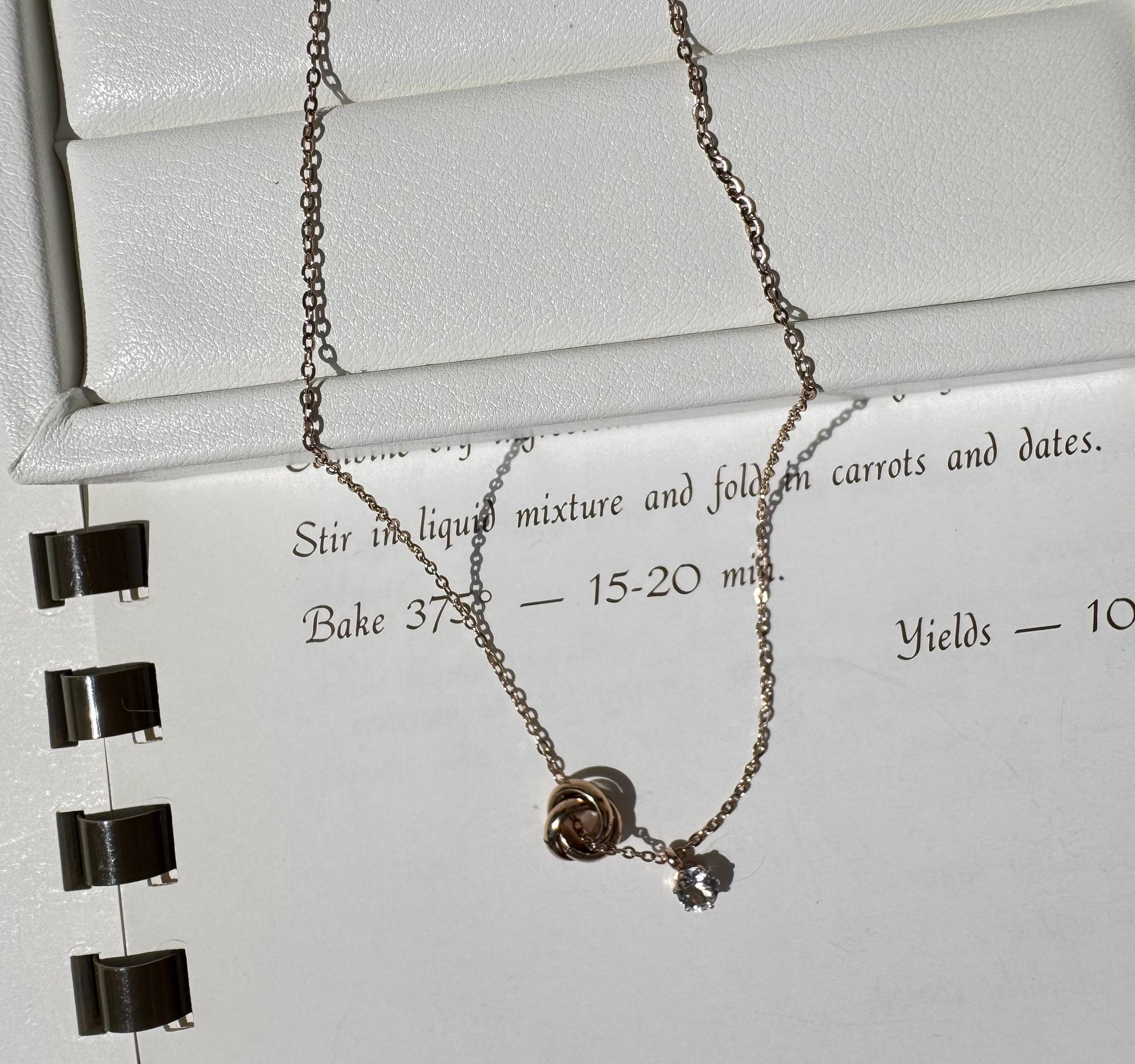 Morganite Trinity Necklace 天然モルガナイト 4mm ナイジェリア産 AAAA SUS316L | 8枚目