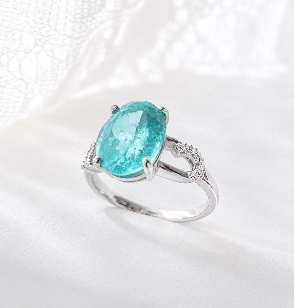 Lumen Caruleo｜パライバ ネオンブルー YAG Statement Ring｜受注制作 | 3枚目