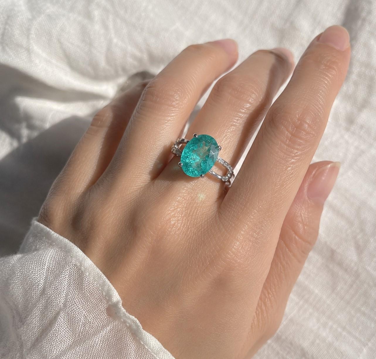 Lumen Caruleo｜パライバ ネオンブルー YAG Statement Ring｜受注制作 | 5枚目