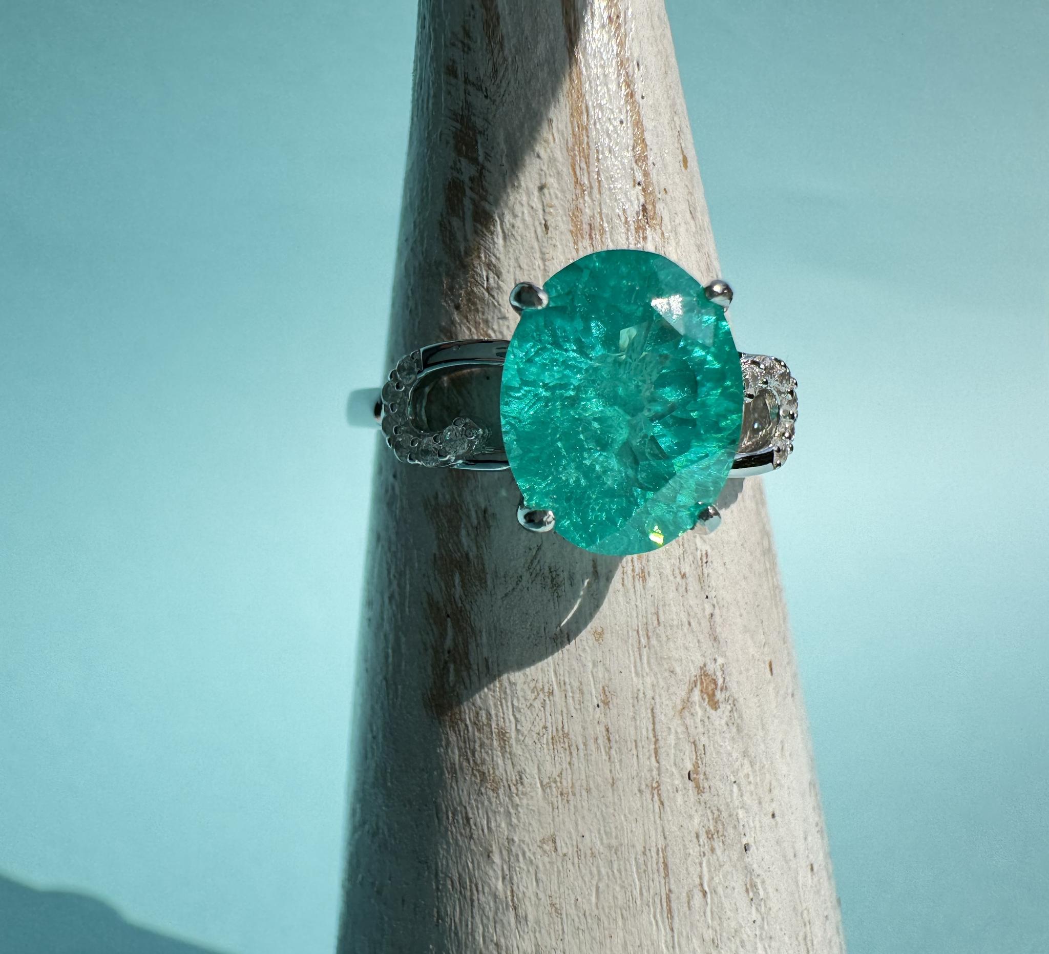 Lumen Caruleo｜パライバ ネオンブルー YAG Statement Ring｜受注制作 | 7枚目