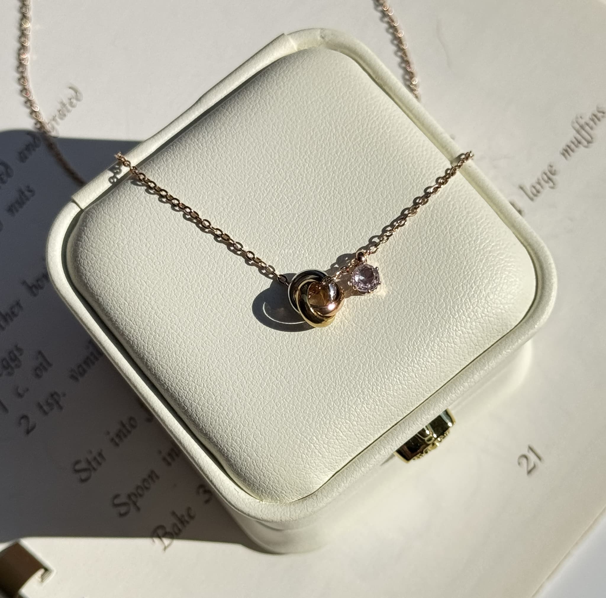 Kunzite Trinity Necklace 宝石質AAAアフガニスタン産クンツァイト 4mm 9月誕生石 | 13枚目