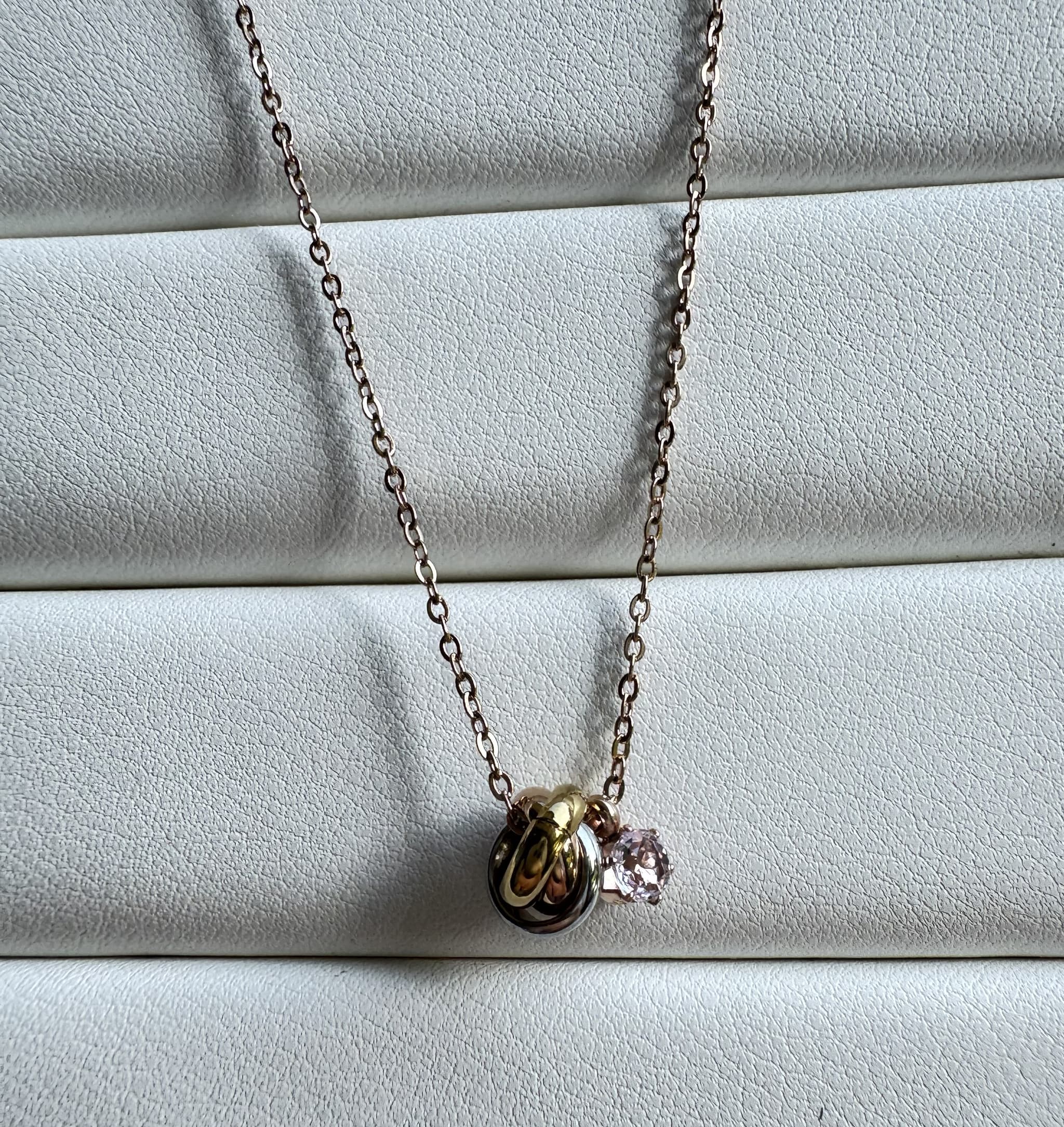 Kunzite Trinity Necklace 宝石質AAAアフガニスタン産クンツァイト 4mm 9月誕生石 | 14枚目