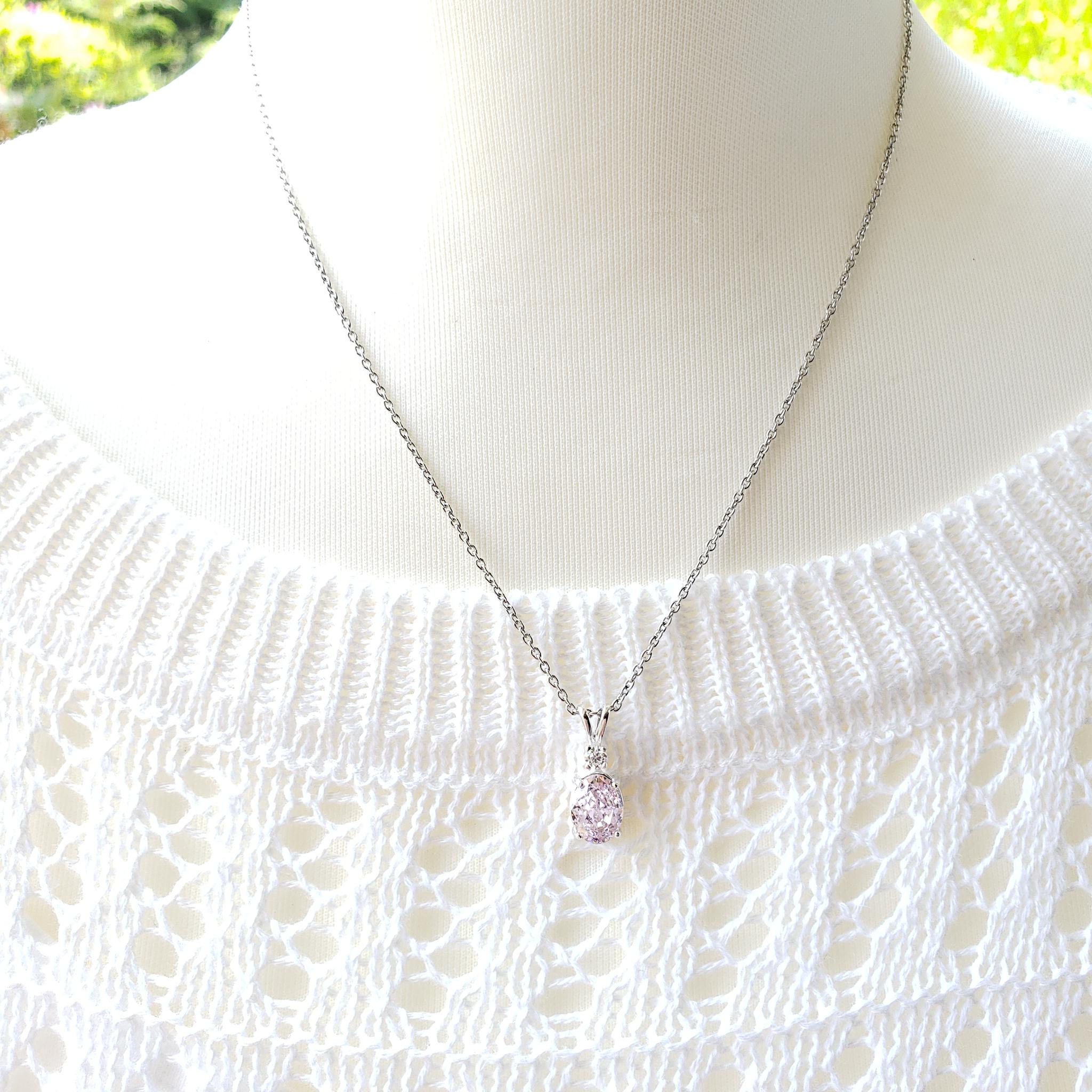 Sparkling☆ with mini stone  シルバー　ネックレス 人工パライバトルマリン　高炭素ダイヤモンド | 16枚目