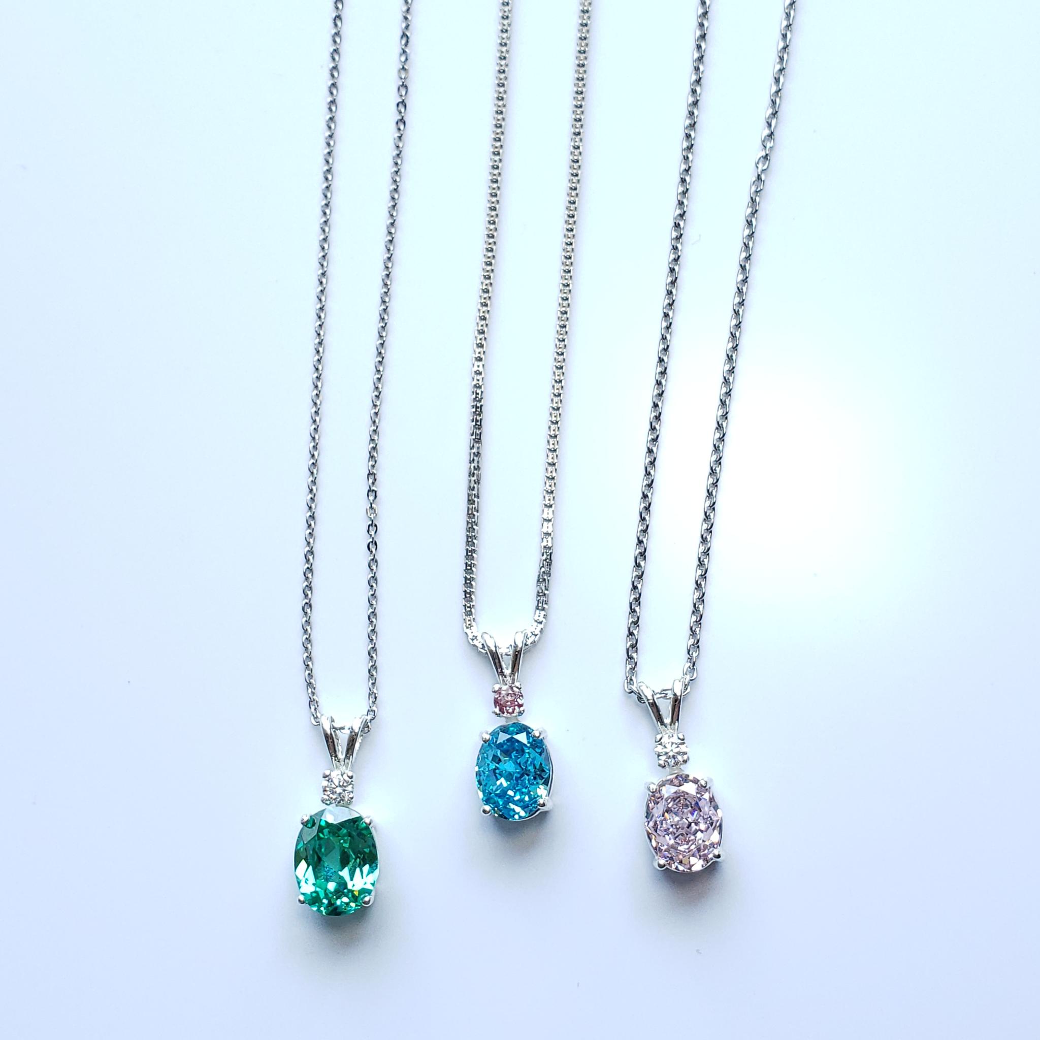 Sparkling☆ with mini stone  シルバー　ネックレス 人工パライバトルマリン　高炭素ダイヤモンド | 6枚目