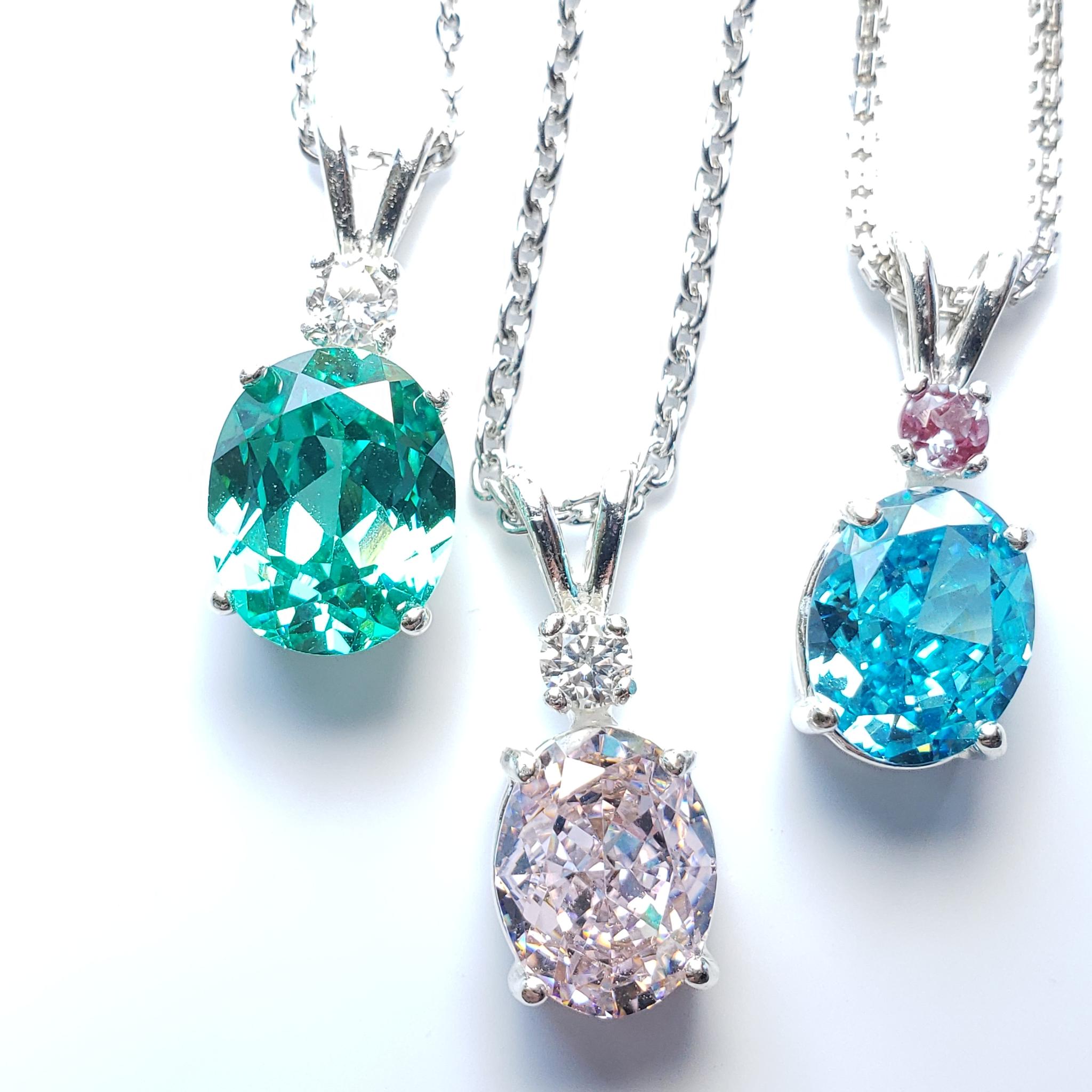 Sparkling☆ with mini stone  シルバー　ネックレス 人工パライバトルマリン　高炭素ダイヤモンド | 5枚目