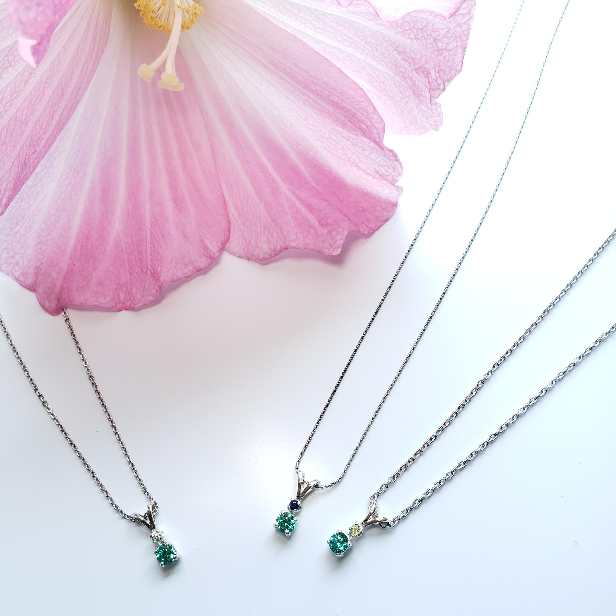 Avec petit éclat☆ 誕生石　シルバーネックレス 　奇跡の輝き　人工パライバトルマリン　4ｍｍ | 18枚目