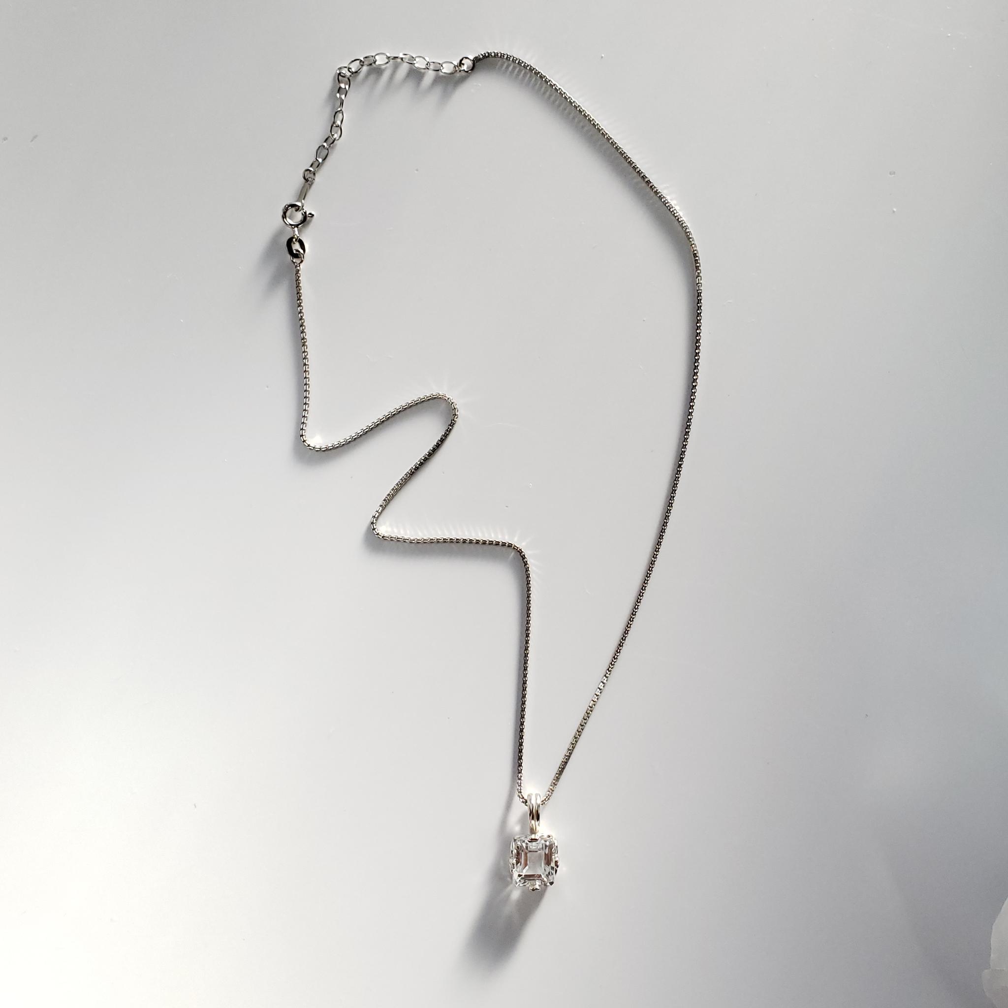 天然ホワイトトパーズ　スターリングシルバー製　ネックレス　7ｘ9ｍｍ　◇　Natural | 10枚目