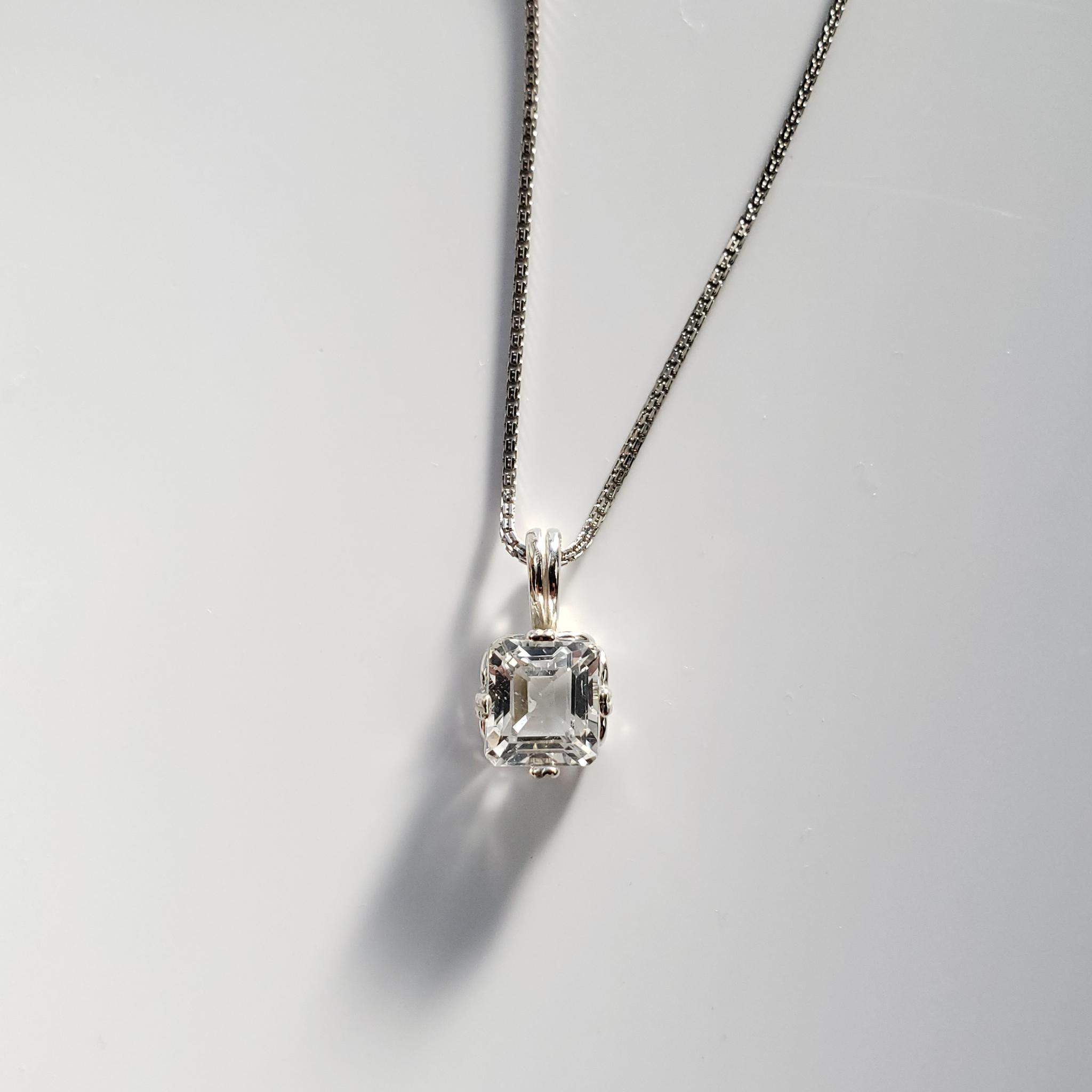 天然ホワイトトパーズ　スターリングシルバー製　ネックレス　7ｘ9ｍｍ　◇　Natural | 11枚目