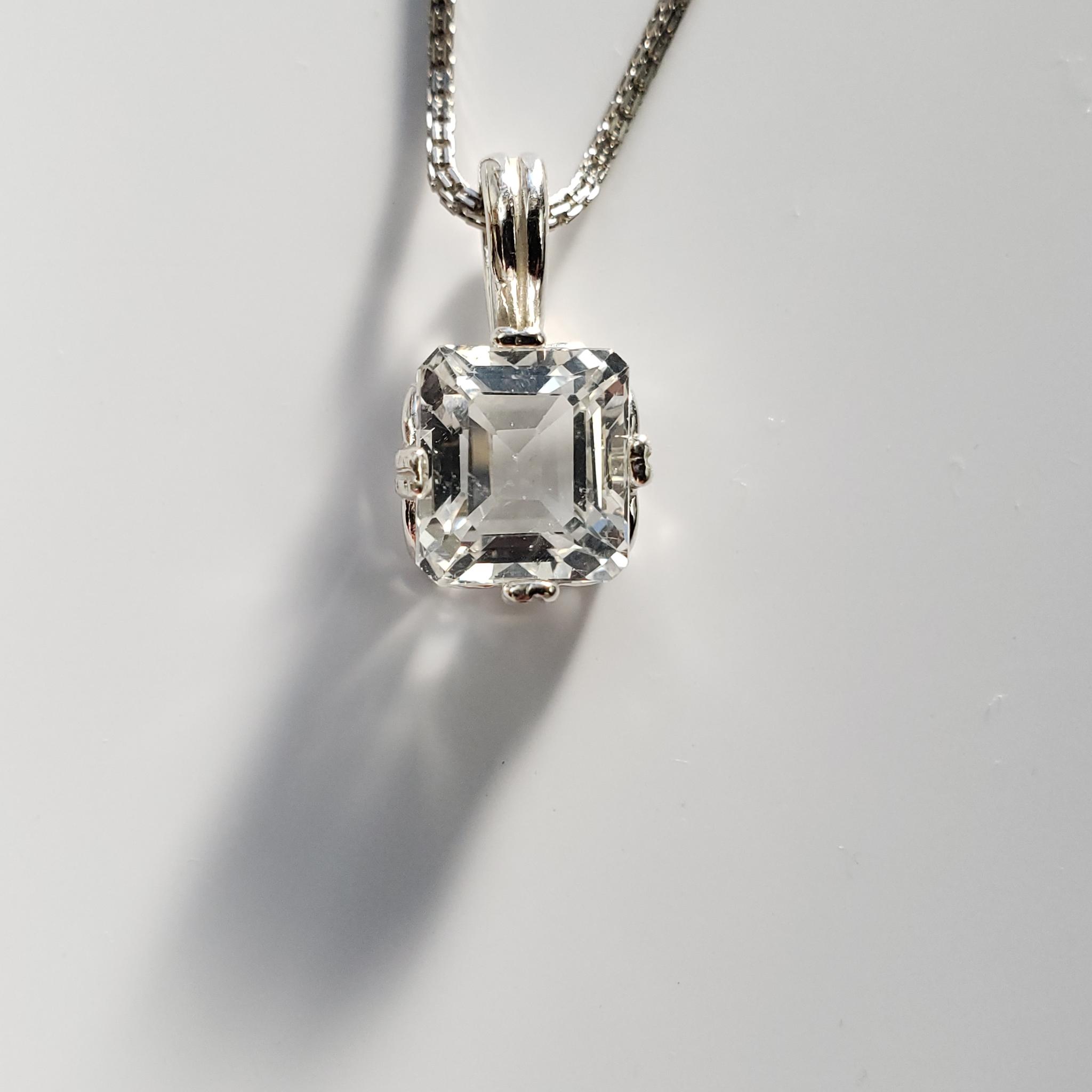 天然ホワイトトパーズ　スターリングシルバー製　ネックレス　7ｘ9ｍｍ　◇　Natural | 14枚目