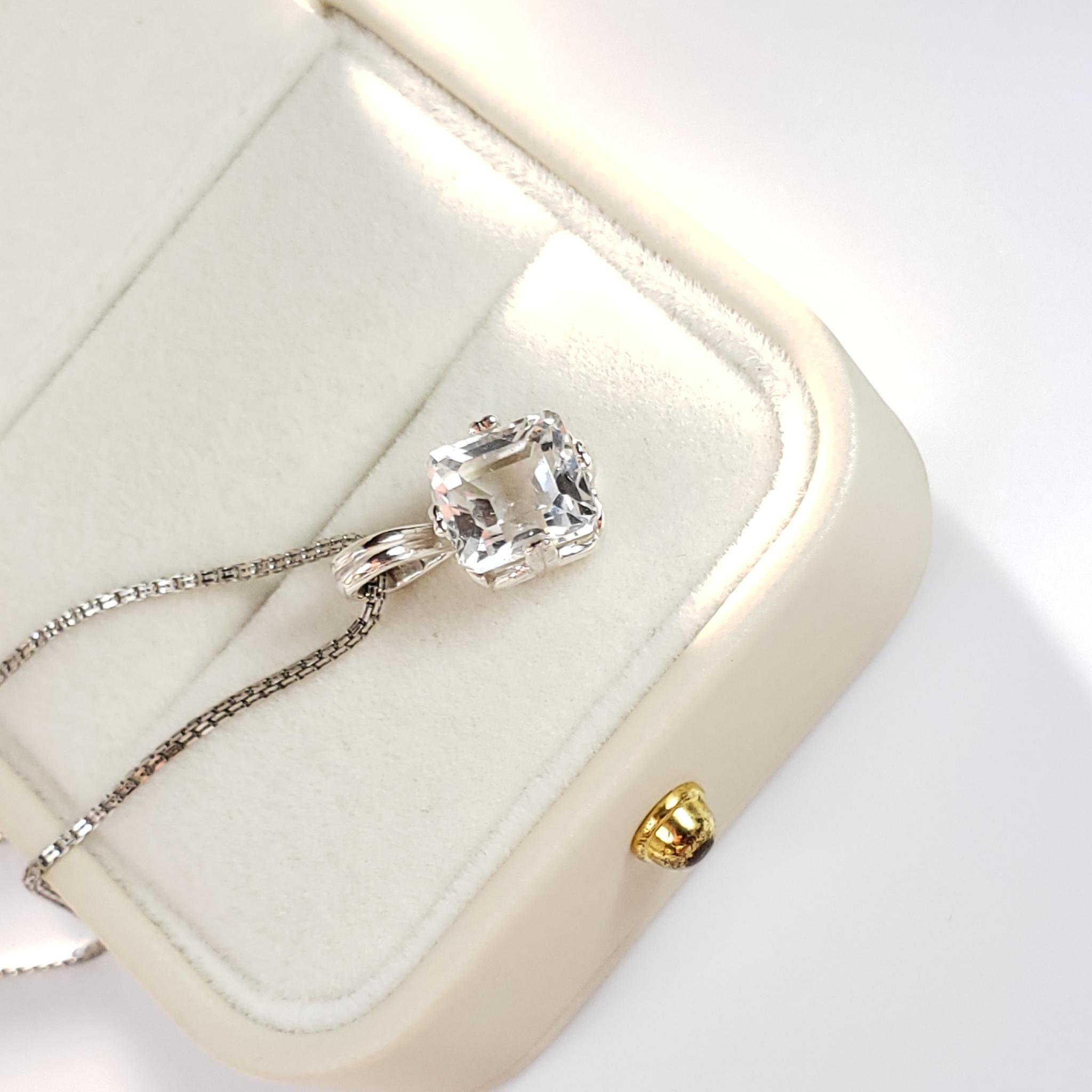 天然ホワイトトパーズ　スターリングシルバー製　ネックレス　7ｘ9ｍｍ　◇　Natural | 18枚目