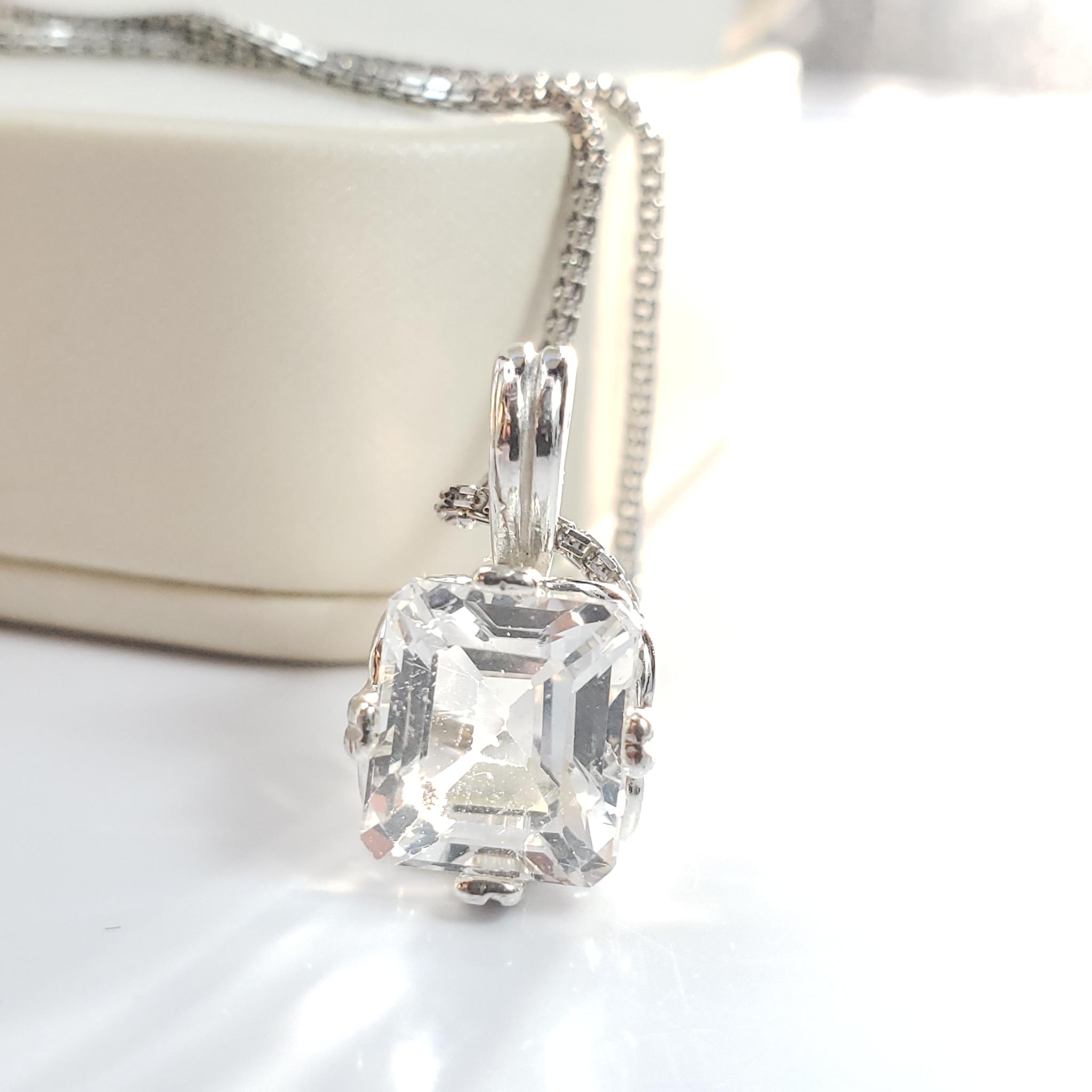 天然ホワイトトパーズ　スターリングシルバー製　ネックレス　7ｘ9ｍｍ　◇　Natural | 19枚目