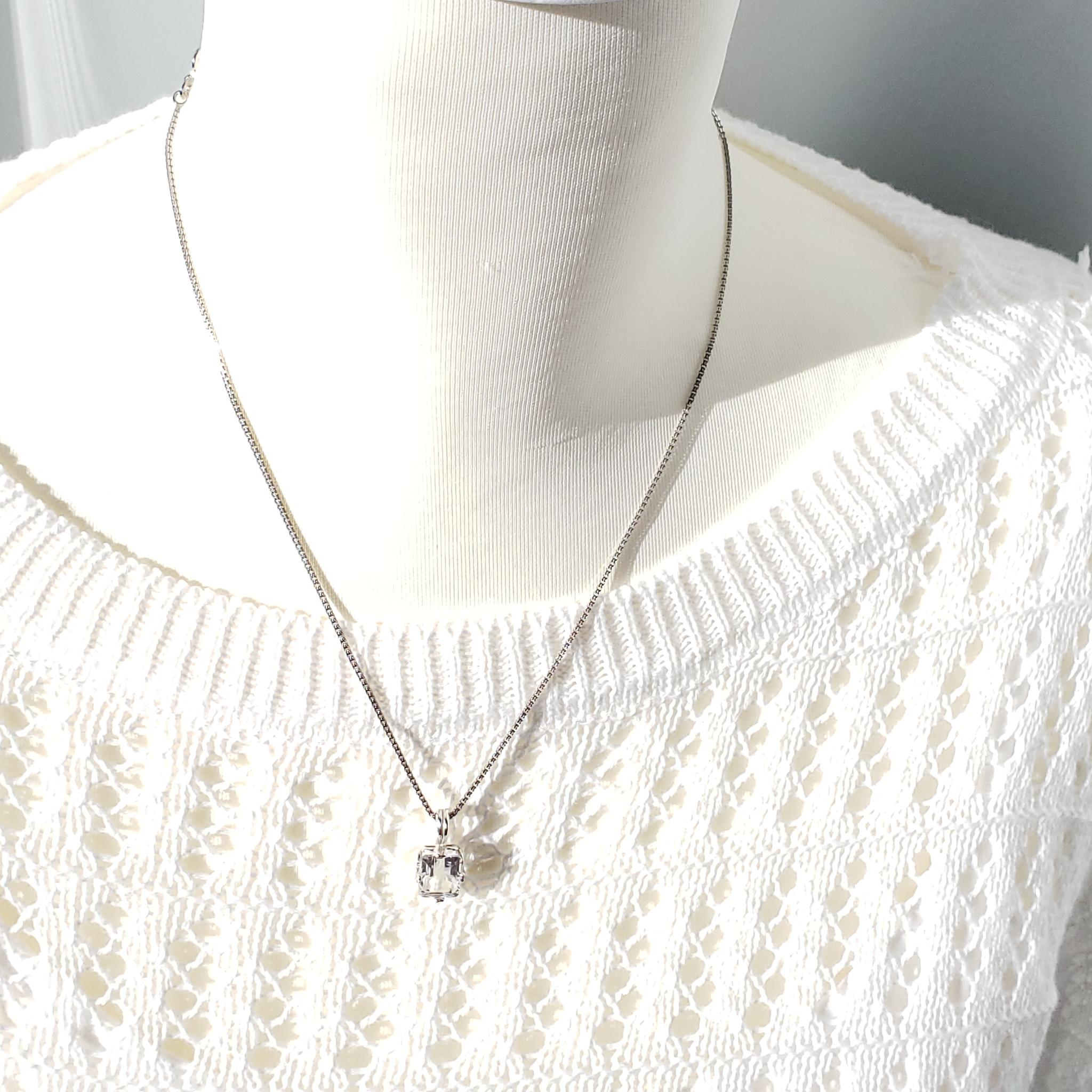 天然ホワイトトパーズ　スターリングシルバー製　ネックレス　7ｘ9ｍｍ　◇　Natural | 3枚目