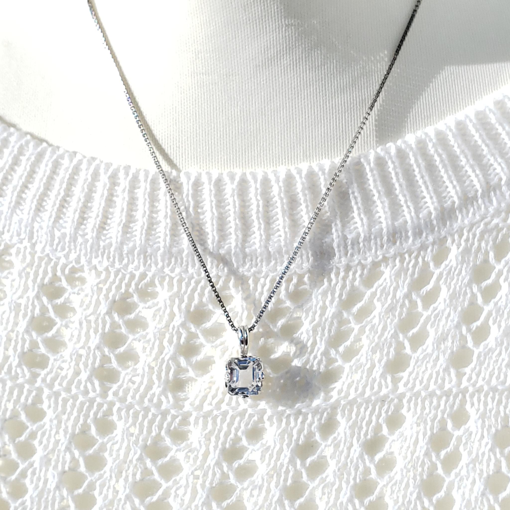 天然ホワイトトパーズ　スターリングシルバー製　ネックレス　7ｘ9ｍｍ　◇　Natural | 4枚目