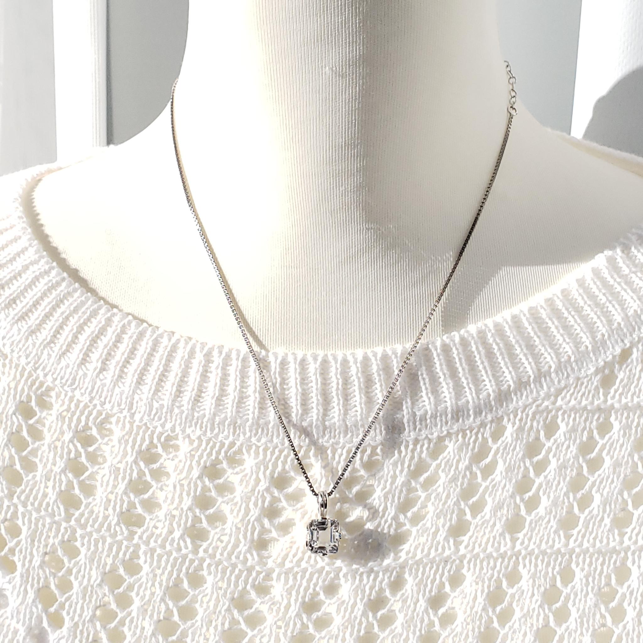 天然ホワイトトパーズ　スターリングシルバー製　ネックレス　7ｘ9ｍｍ　◇　Natural | 5枚目