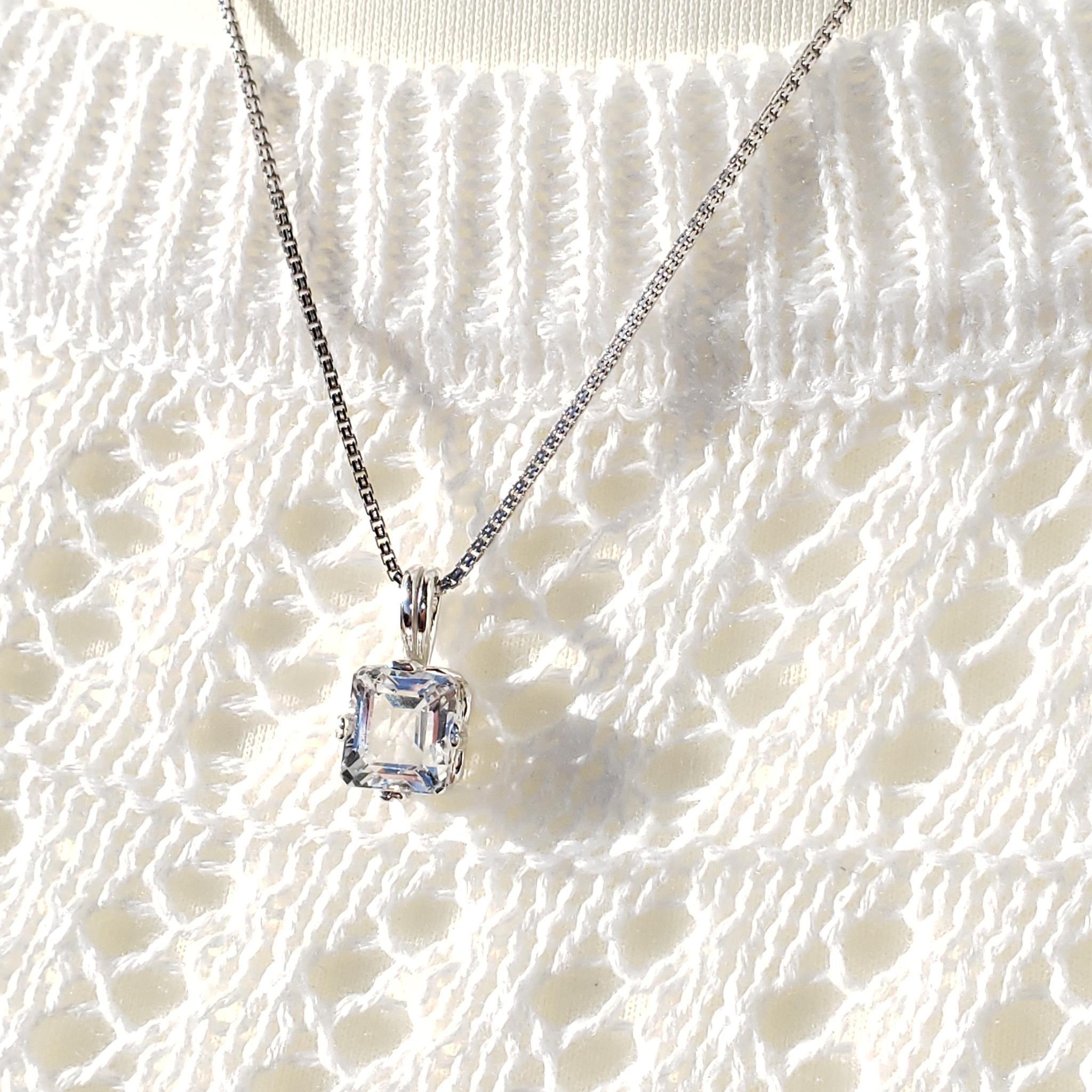 天然ホワイトトパーズ　スターリングシルバー製　ネックレス　7ｘ9ｍｍ　◇　Natural | 6枚目