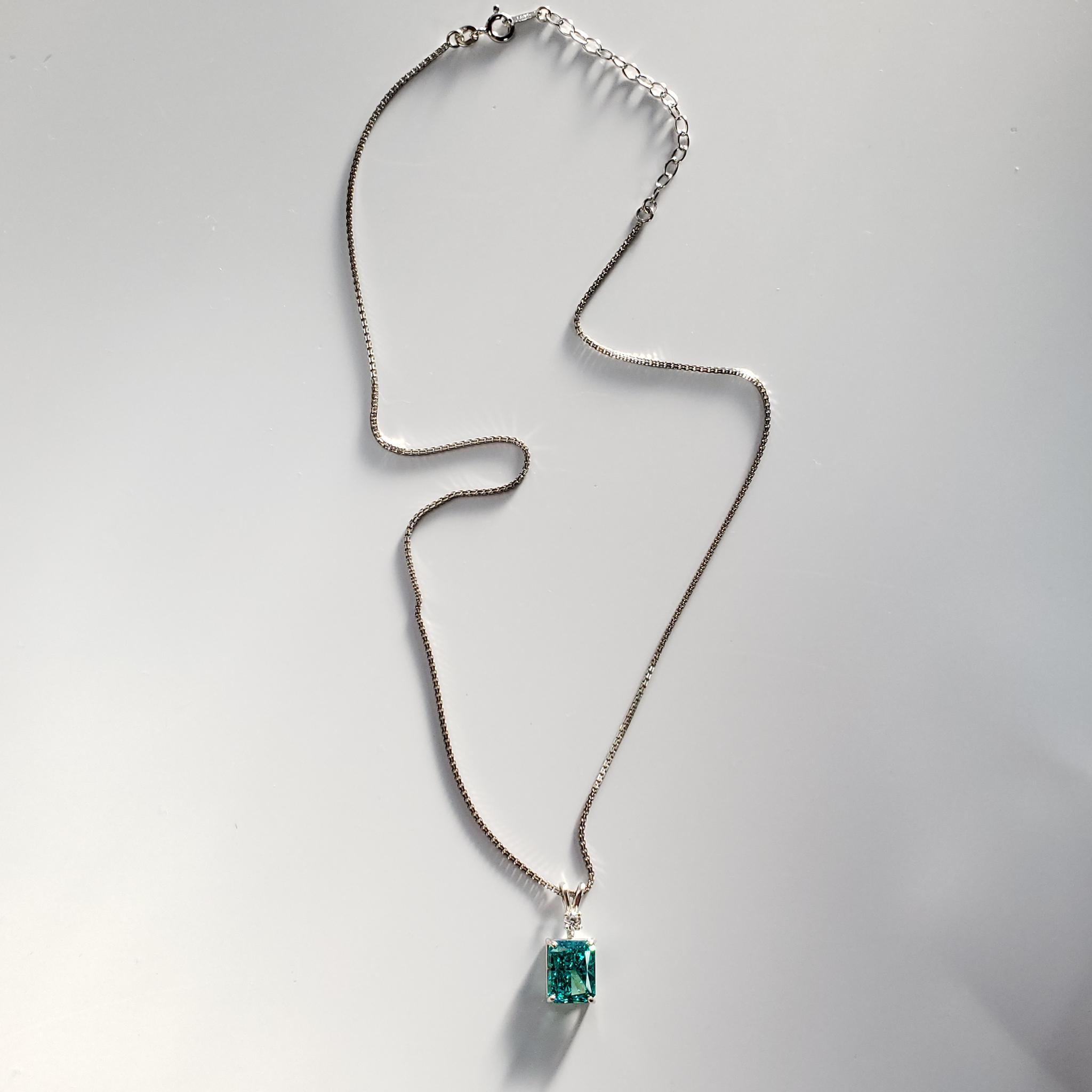 高炭素ダイヤモンド　レクタングル10ｘ8mm　パライバトルマリン 　モアサナイト S925　◇Diamond beach | 13枚目