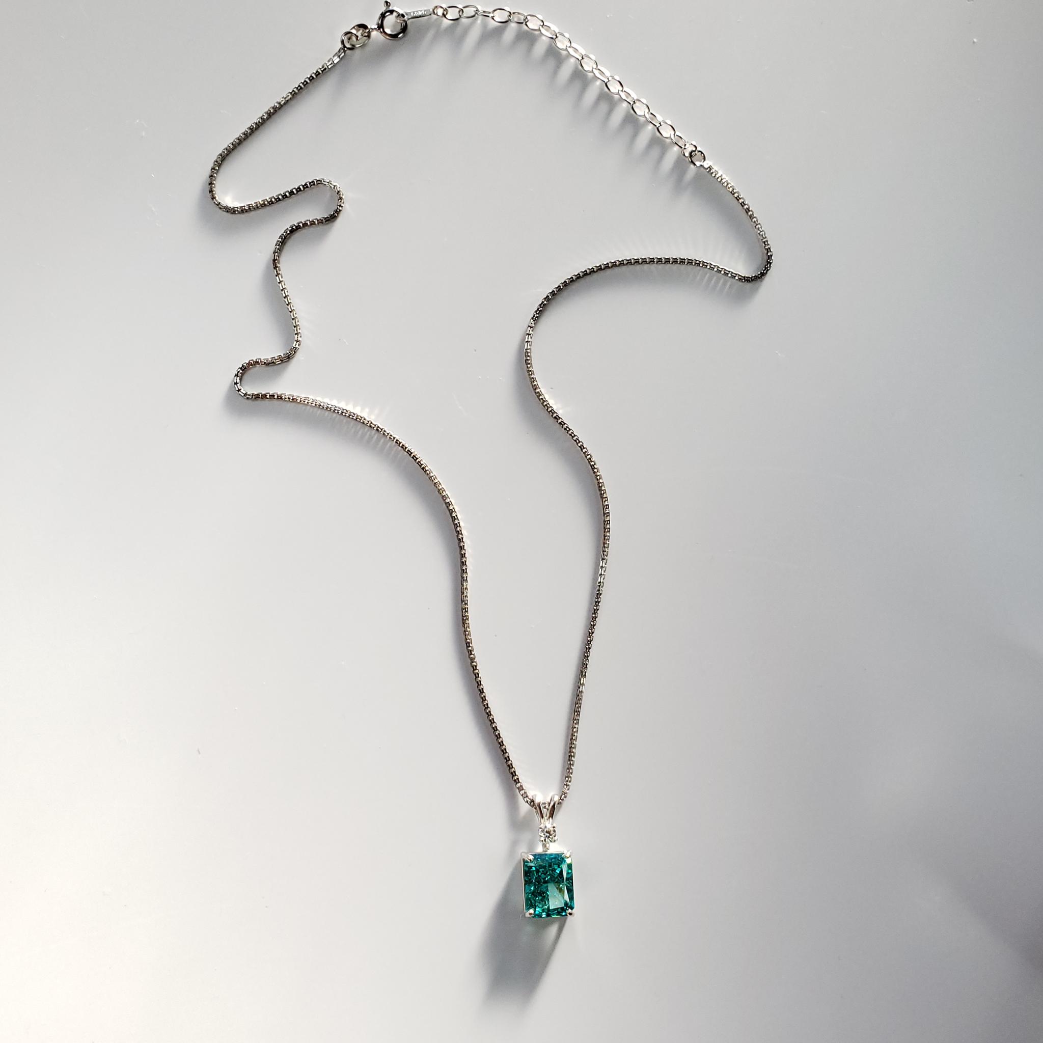 高炭素ダイヤモンド　レクタングル10ｘ8mm　パライバトルマリン 　モアサナイト S925　◇Diamond beach | 14枚目