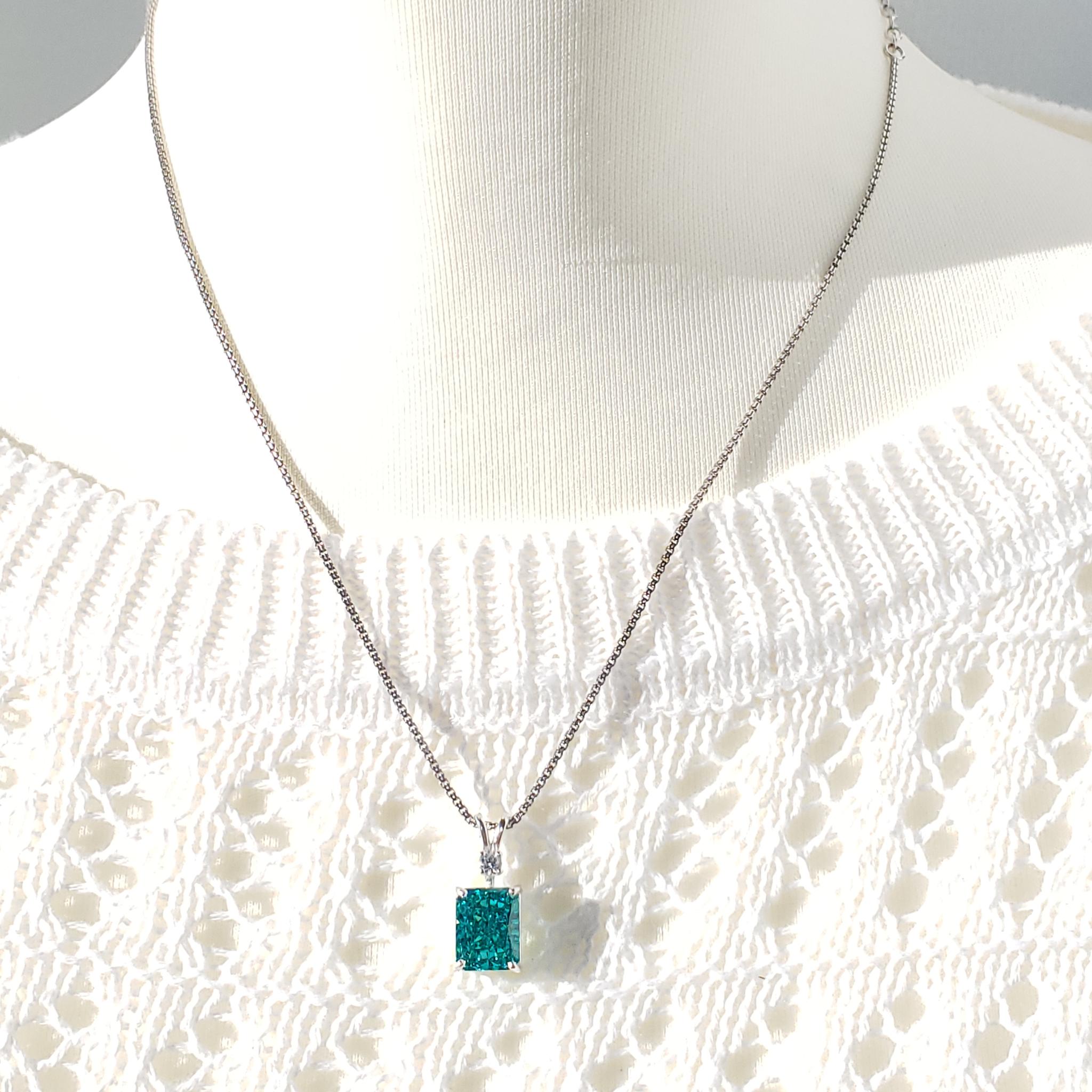 高炭素ダイヤモンド　レクタングル10ｘ8mm　パライバトルマリン 　モアサナイト S925　◇Diamond beach | 6枚目