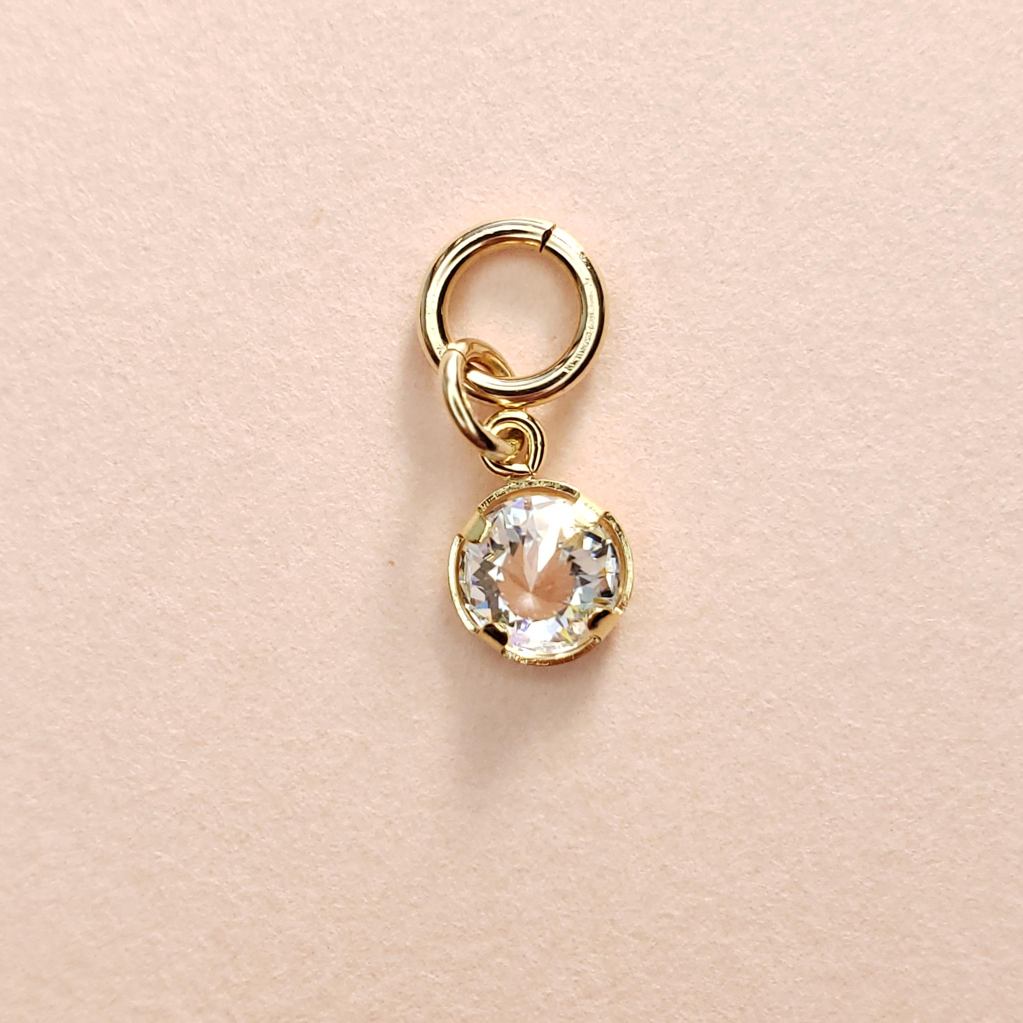 ベゼル 14Kgf　チャーム　キラッキラ(*_*)　エンペラーカット　モアサナイト　Dカラー　5ｍｍ　品質証明書付き | 3枚目