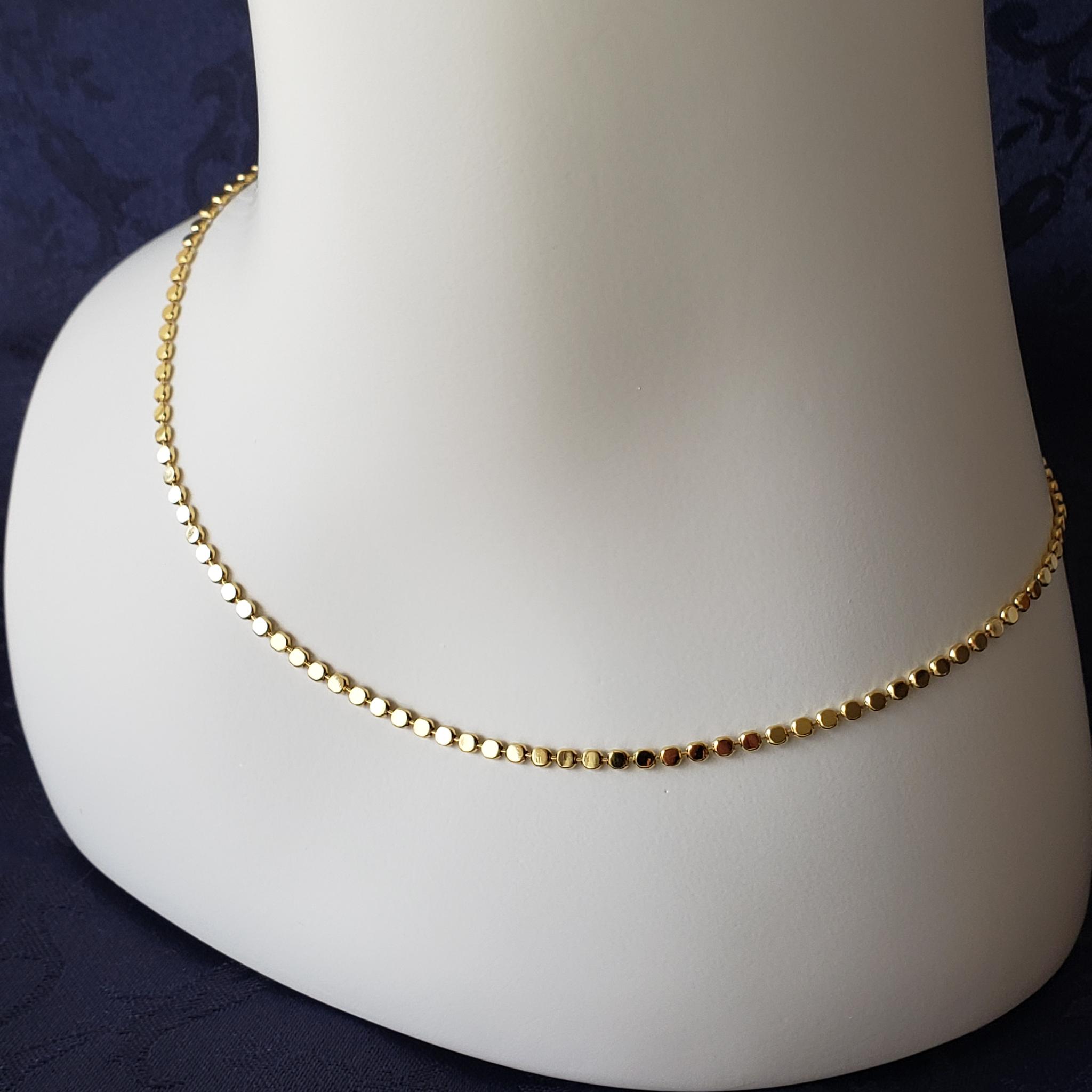 麗しいゴールドの輝き　18Kgf　重ね付けにも　コインネックレス　45cm　アジャスター付き | 1枚目