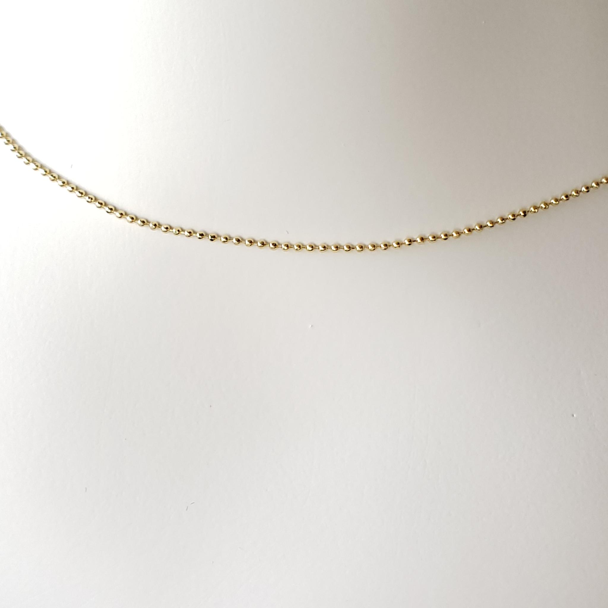 麗しいゴールドの輝き　18Kgf　細ボールチェーンネックレス　DIY　重ね付け　チャーム用 | 2枚目