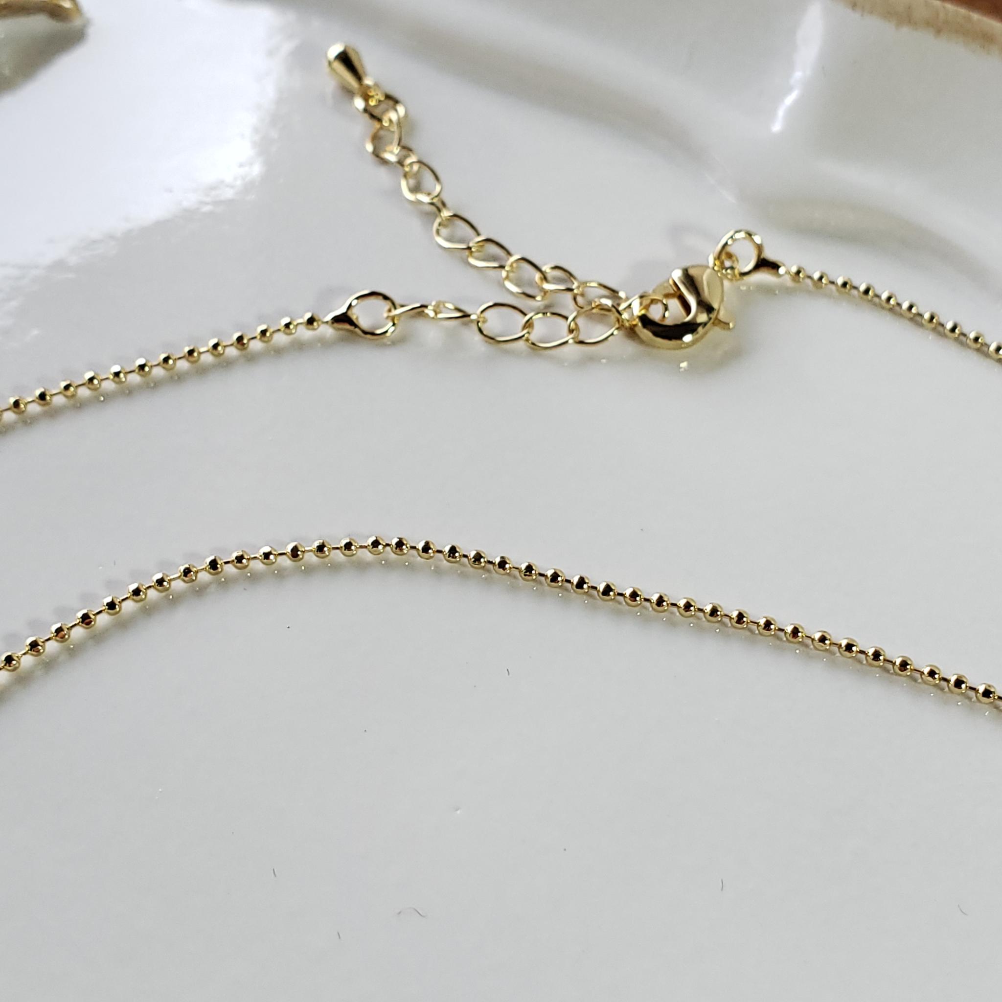 麗しいゴールドの輝き　18Kgf　細ボールチェーンネックレス　DIY　重ね付け　チャーム用 | 5枚目