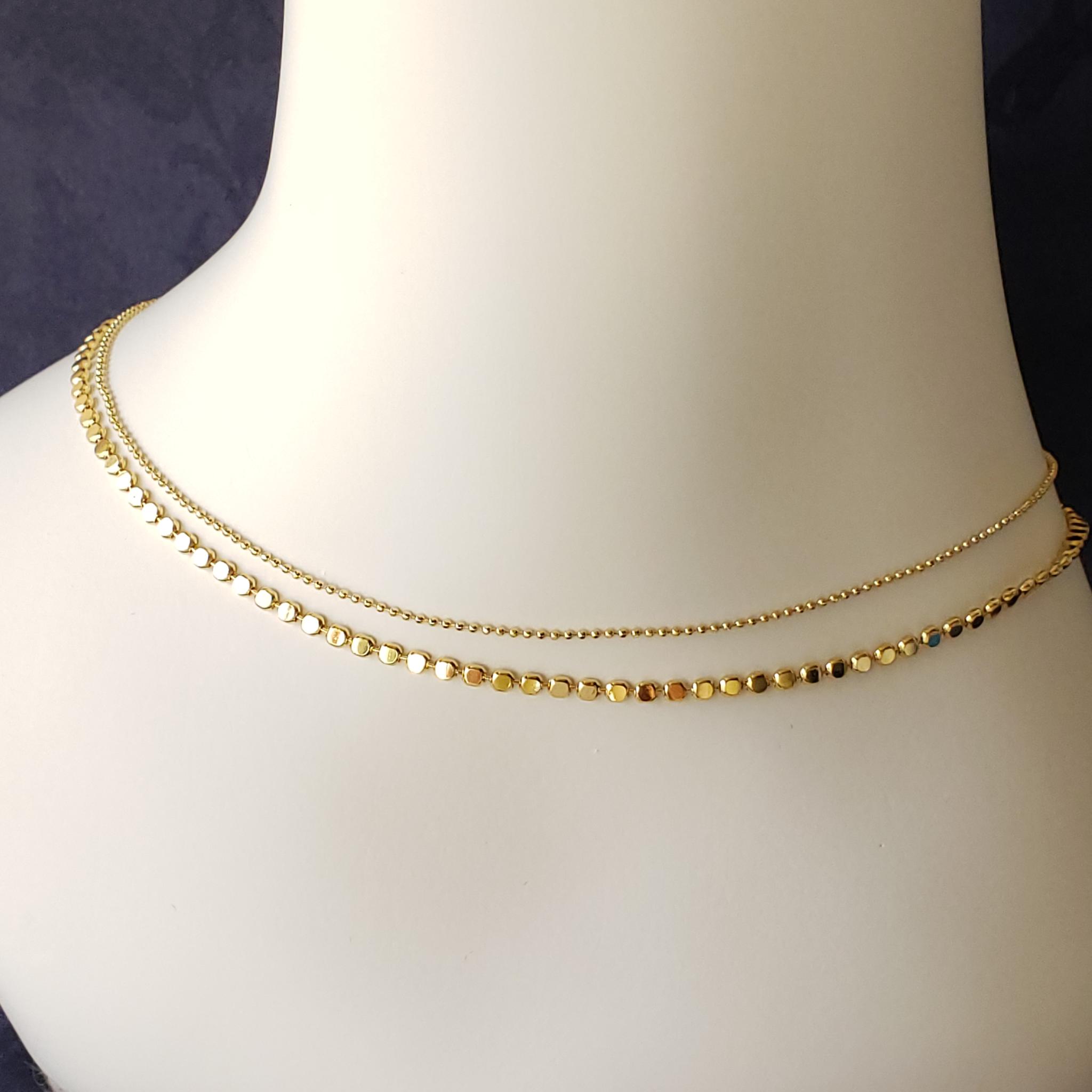 麗しいゴールドの輝き　18Kgf　細ボールチェーンネックレス　DIY　重ね付け　チャーム用 | 6枚目