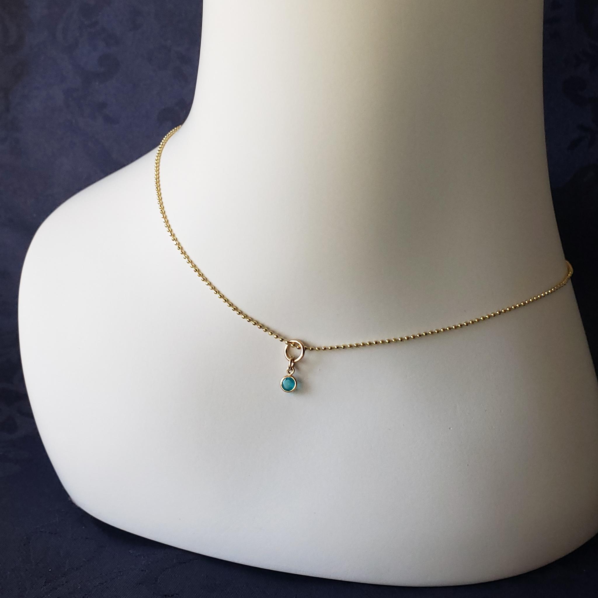 チャーム 14Kgf　パライバトルマリン　人工宝石　4ｍｍ　ラウンドファセットカット　ブラジル産天然トルマリン粉末+1 | 5枚目