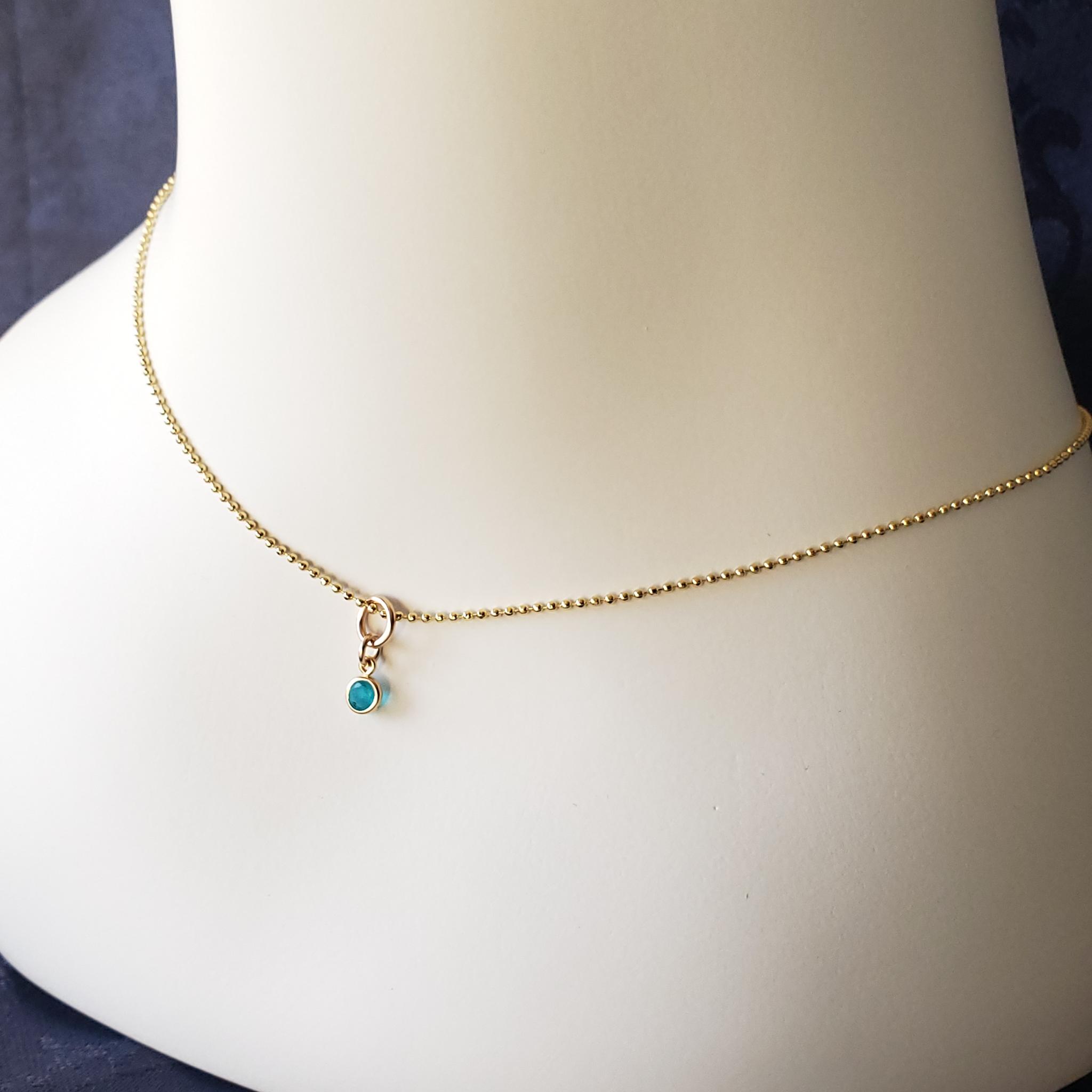 チャーム 14Kgf　パライバトルマリン　人工宝石　4ｍｍ　ラウンドファセットカット　ブラジル産天然トルマリン粉末+1 | 6枚目