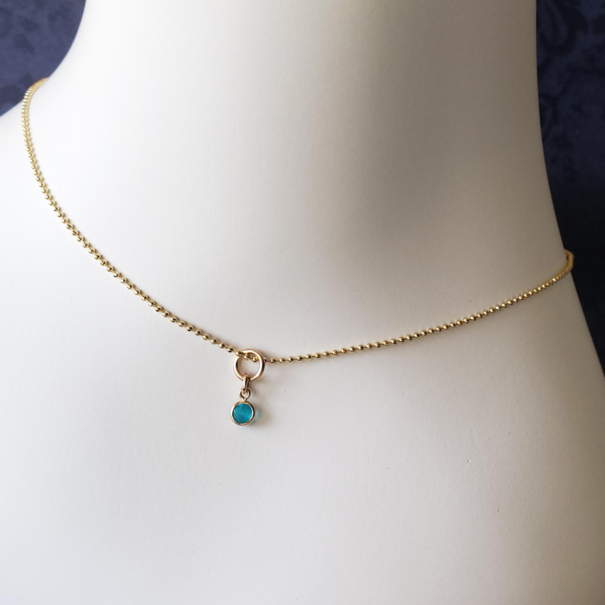 チャーム 14Kgf　パライバトルマリン　人工宝石　4ｍｍ　ラウンドファセットカット　ブラジル産天然トルマリン粉末+1 | 8枚目