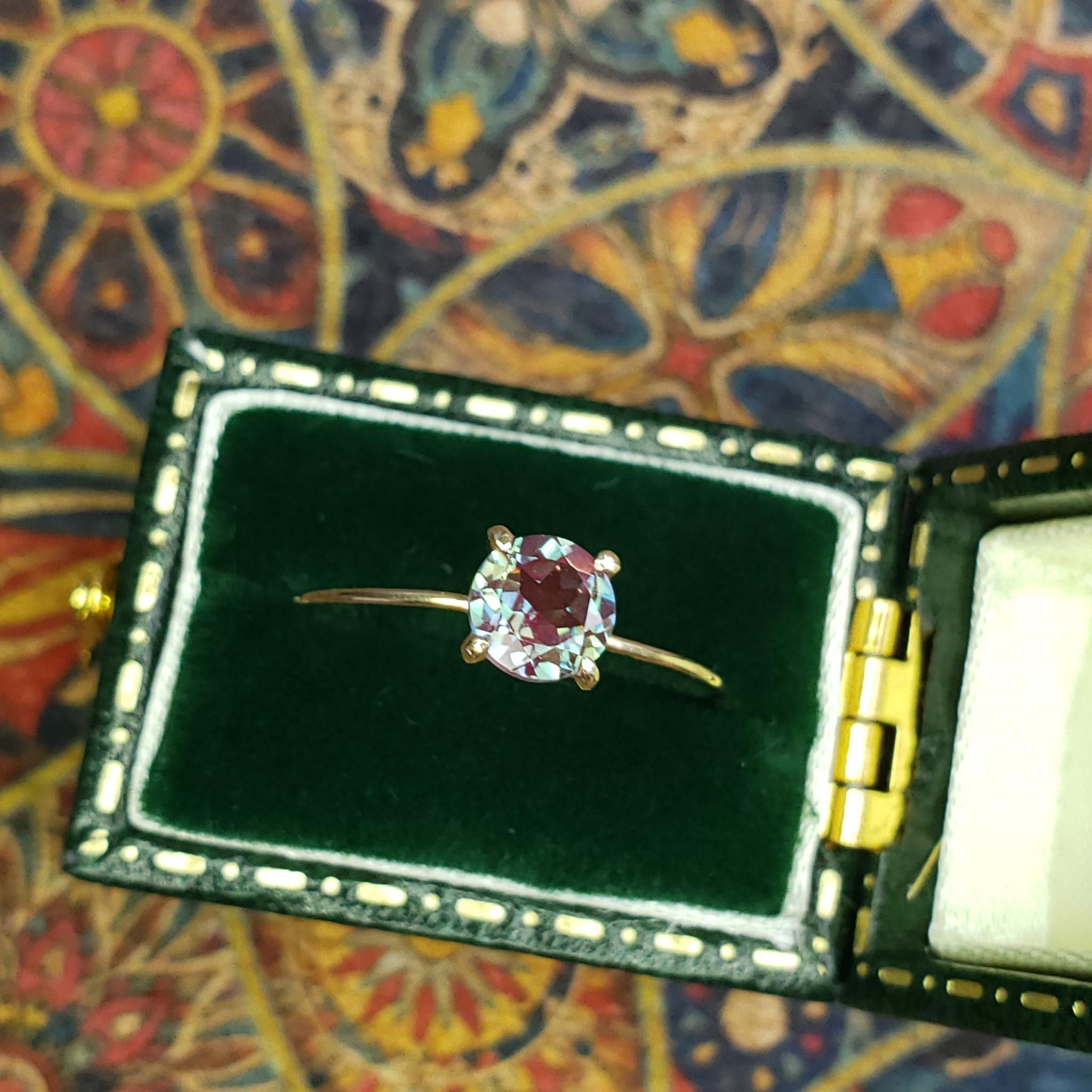 お得　サイズ指定リング　１１号　K10　合成カラーチェンジアレキサンドライト　5ｍｍ　１点限定