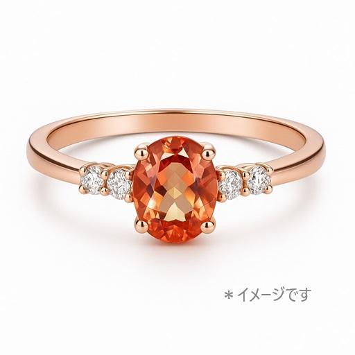 ✨合成パパラチアサファイア リング✨ ベルヌーイ法／ローズゴールドコーティングSV925／フリーサイズ