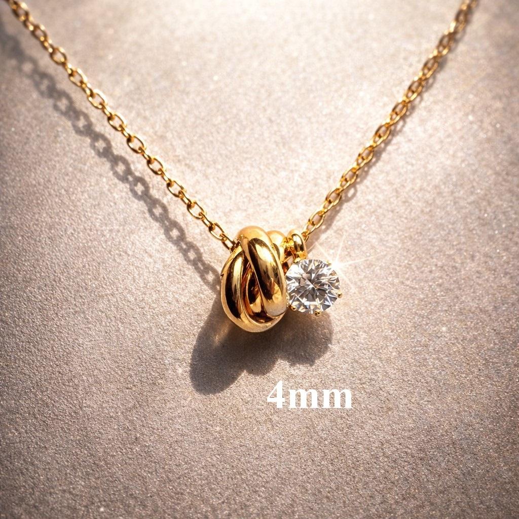 Diamond Trinity Necklace Dカラー モアサナイト x トリニティネックレス 選べる長さ・カラー | 4枚目