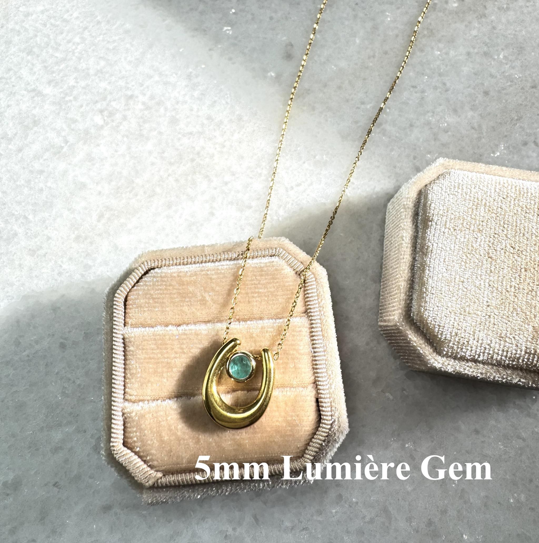 ネオンブルー パライバカラー 馬蹄ネックレス|ダブレットジェム|5mm / 6mm|サージカルステンレス|幸福モチーフ | 4枚目