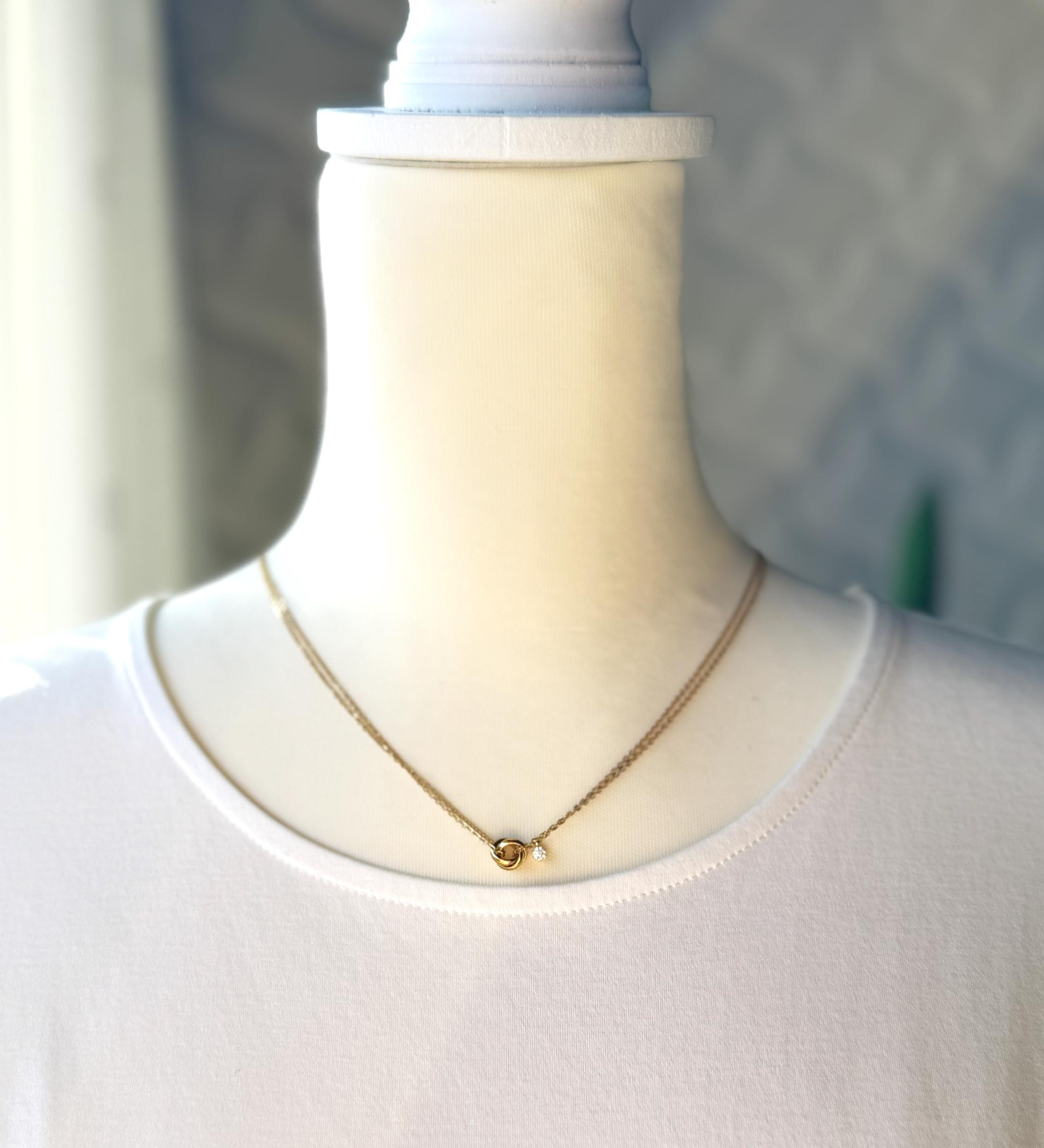 One Gem trinity|正面向き|宝石付きトリニティネックレス|送料無料|長さ・宝石選択可 | 11枚目