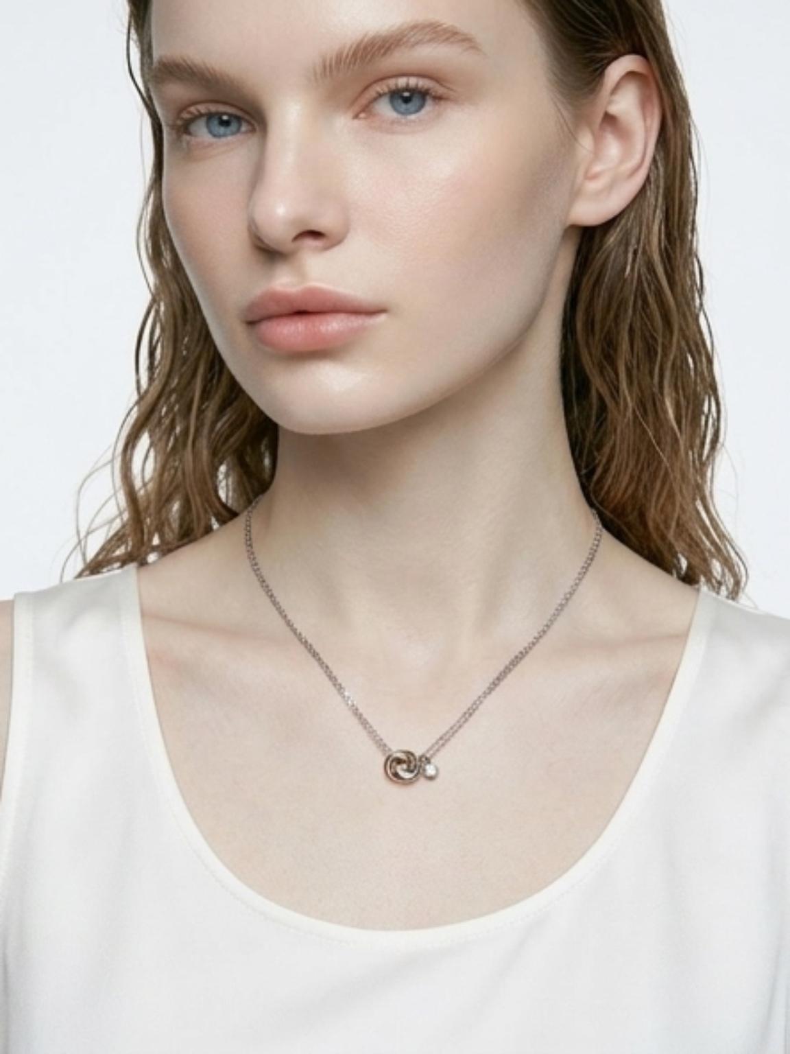 One Gem trinity|正面向き|宝石付きトリニティネックレス|送料無料|長さ・宝石選択可 | 12枚目