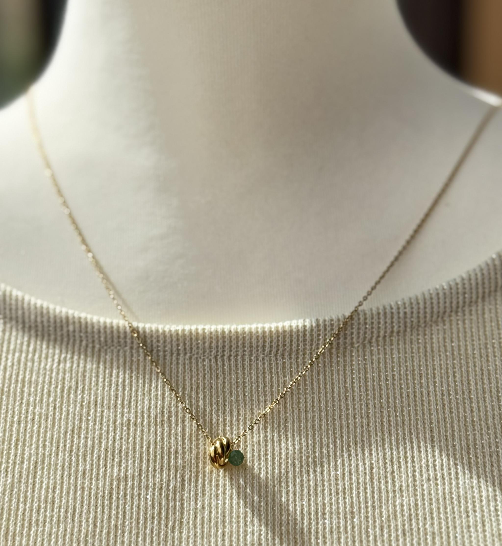 Emerald Trinity Necklace ザンビア産エメラルド4mm PVDコーティング SUS316L | 7枚目