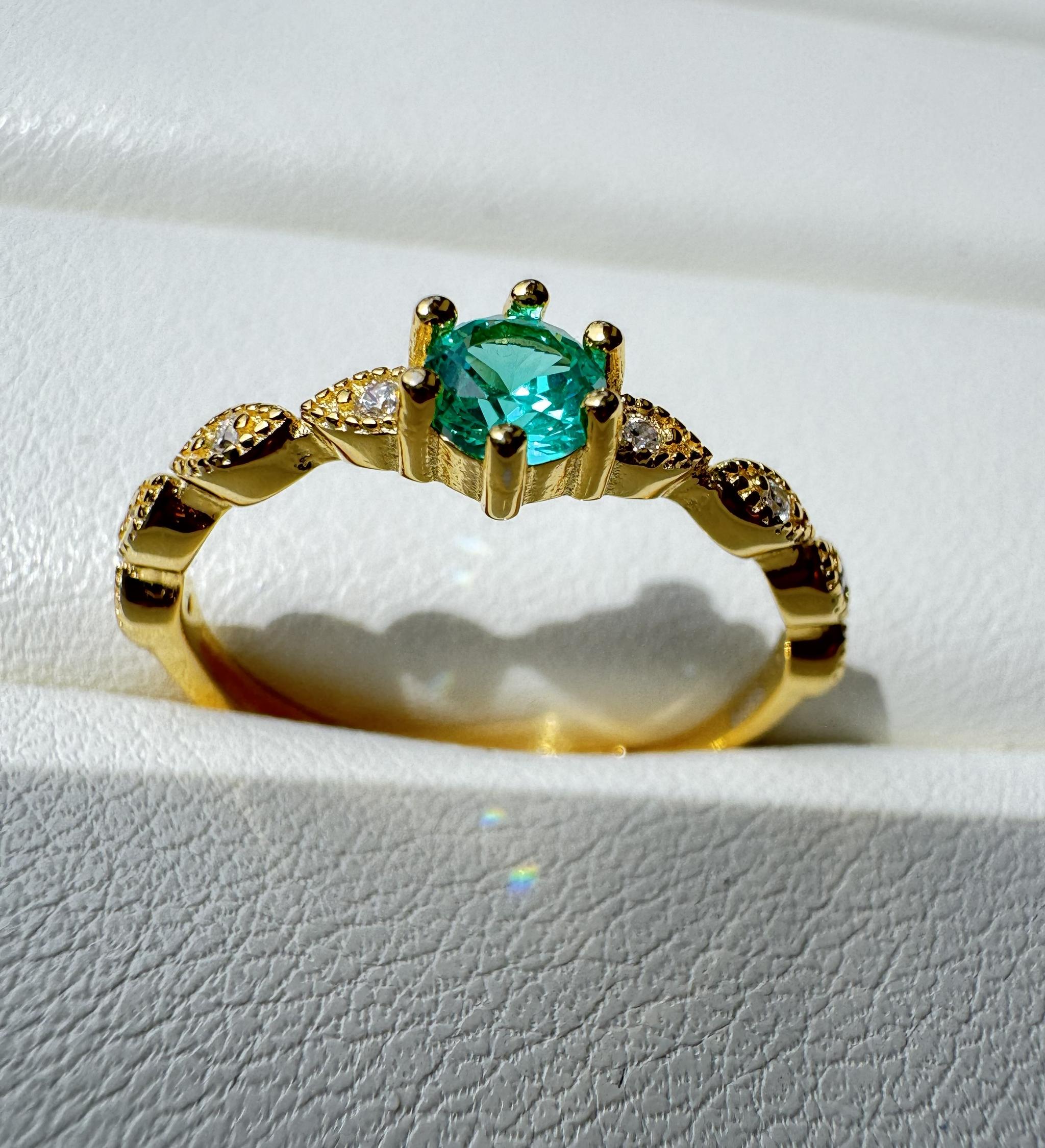 Lumen Caeruleo|YAG Paraiba 4mm アンティークツイストリング S925 カラー/サイズ選択可 | 8枚目